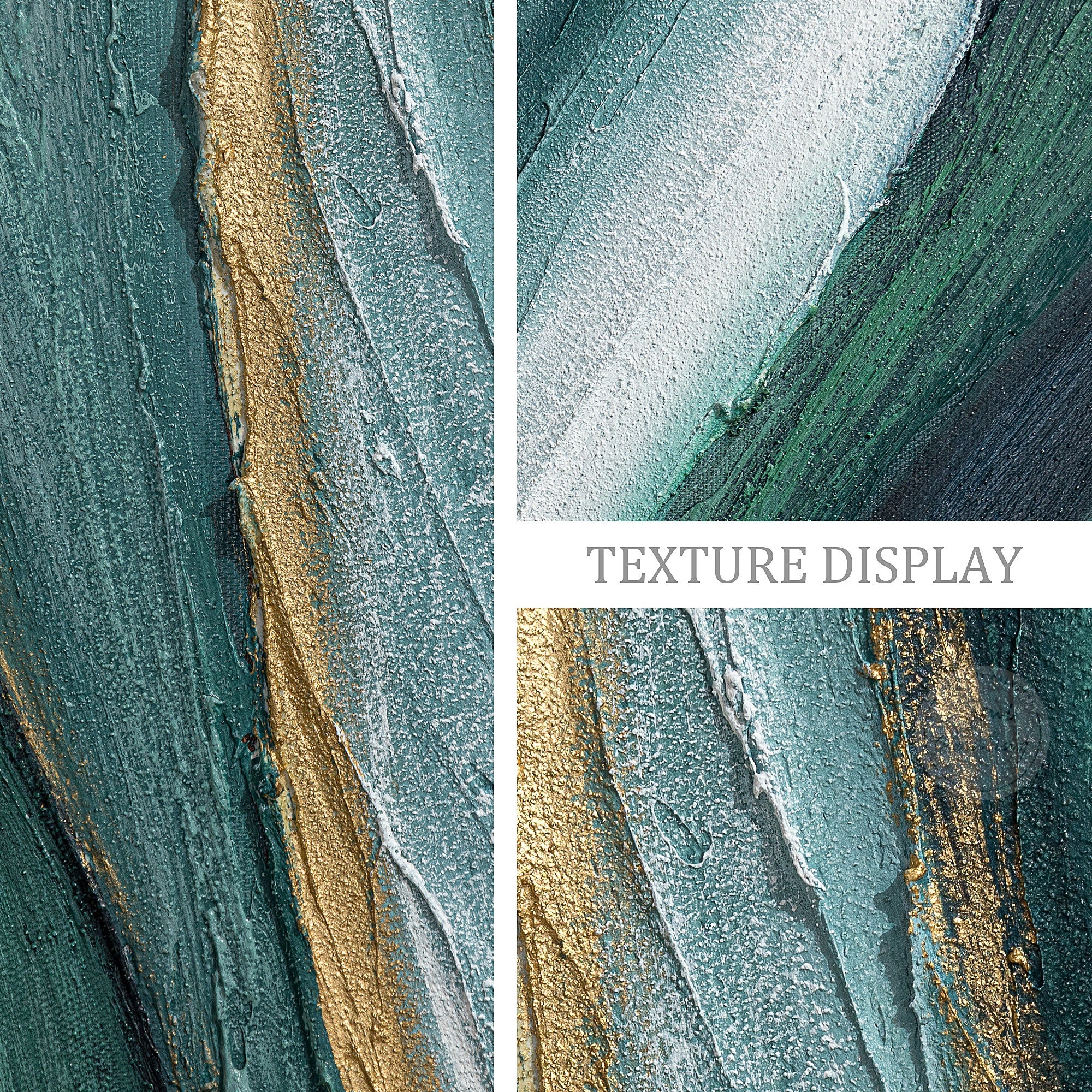 Premium emerald green abstract wall art with unique surface texture and modern design