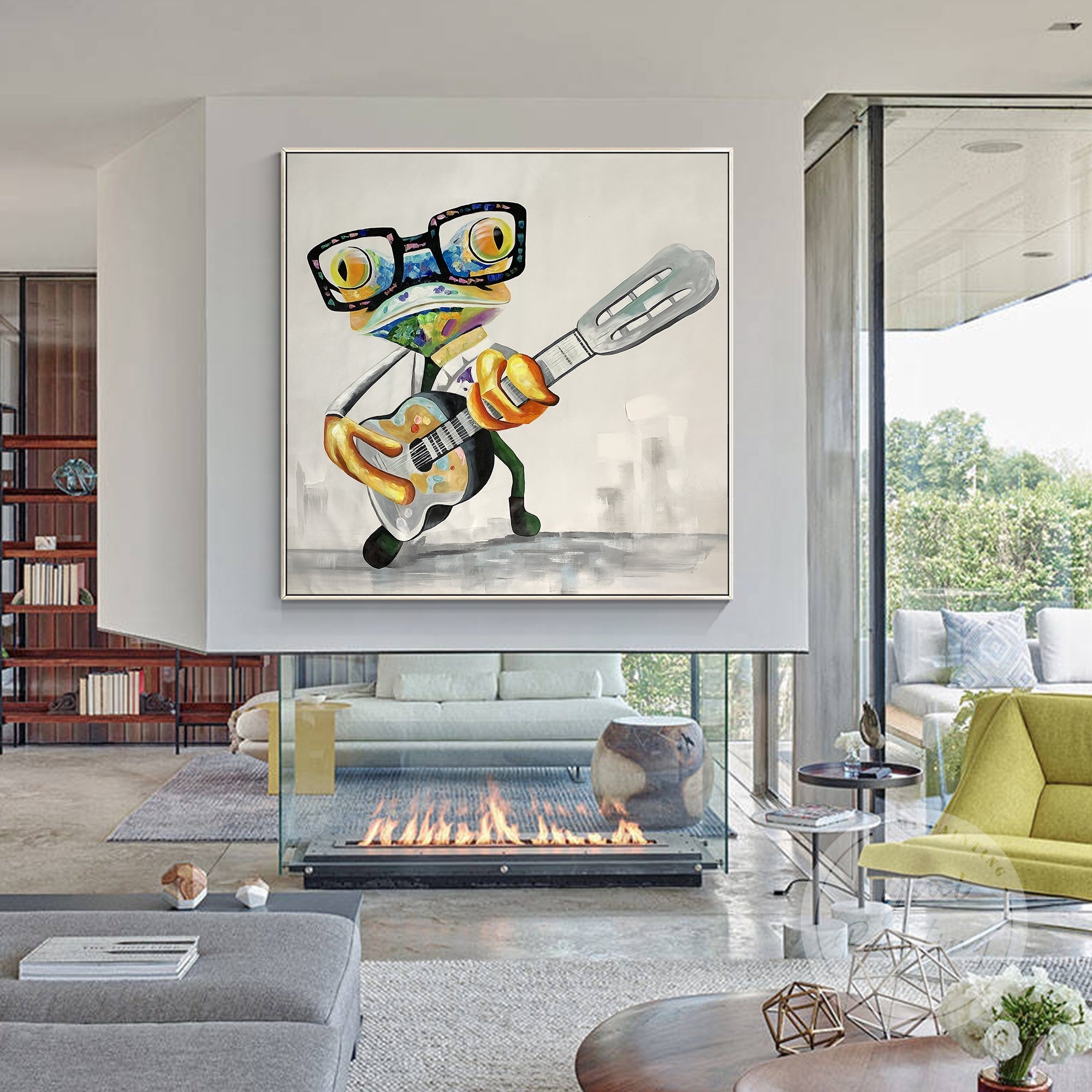 Vibrant and funky frog wall art for modern decor