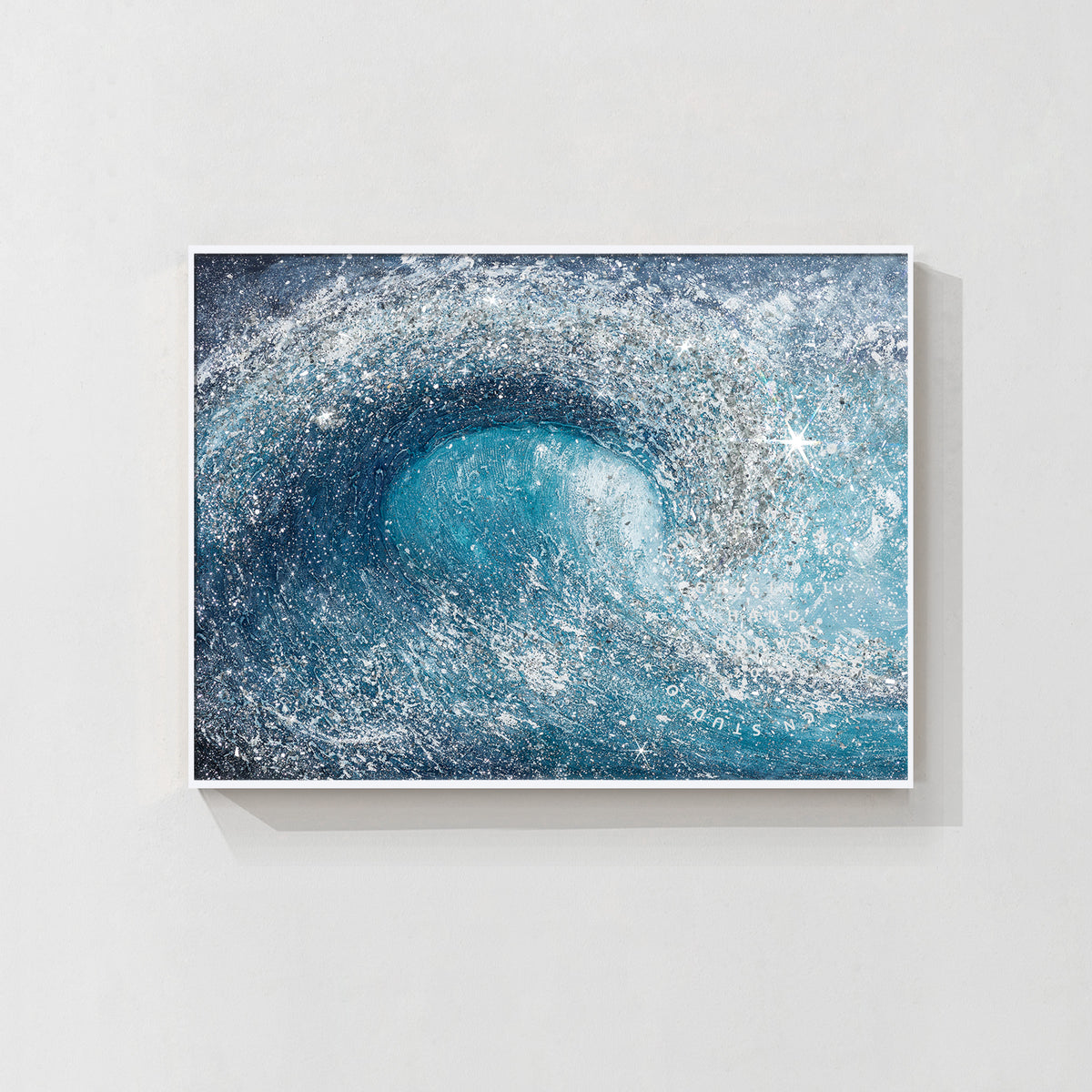 抽象的な海の波の絵画 | キラキラ輝く砕いたガラス