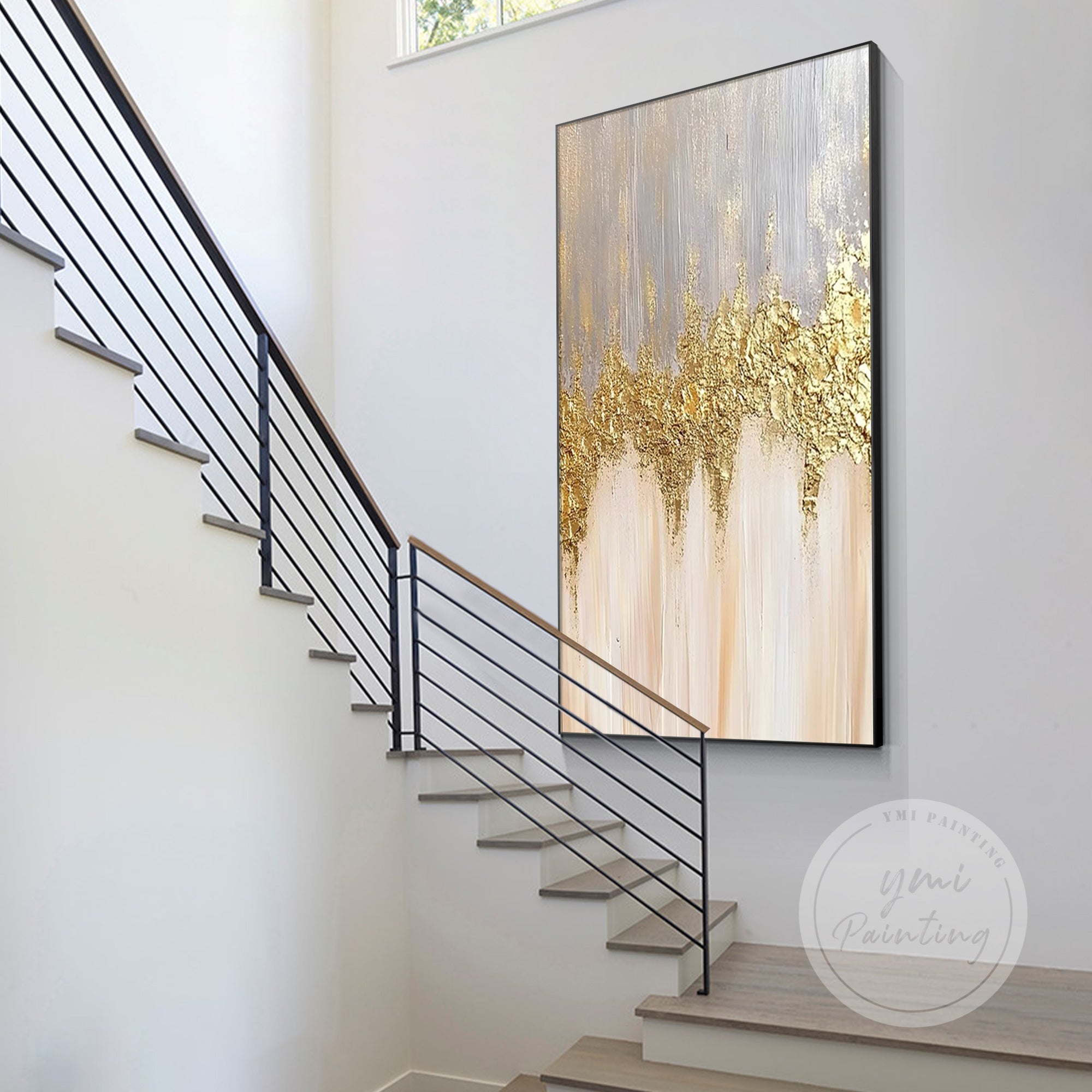 Contemporary metallic canvas for elegant decor.