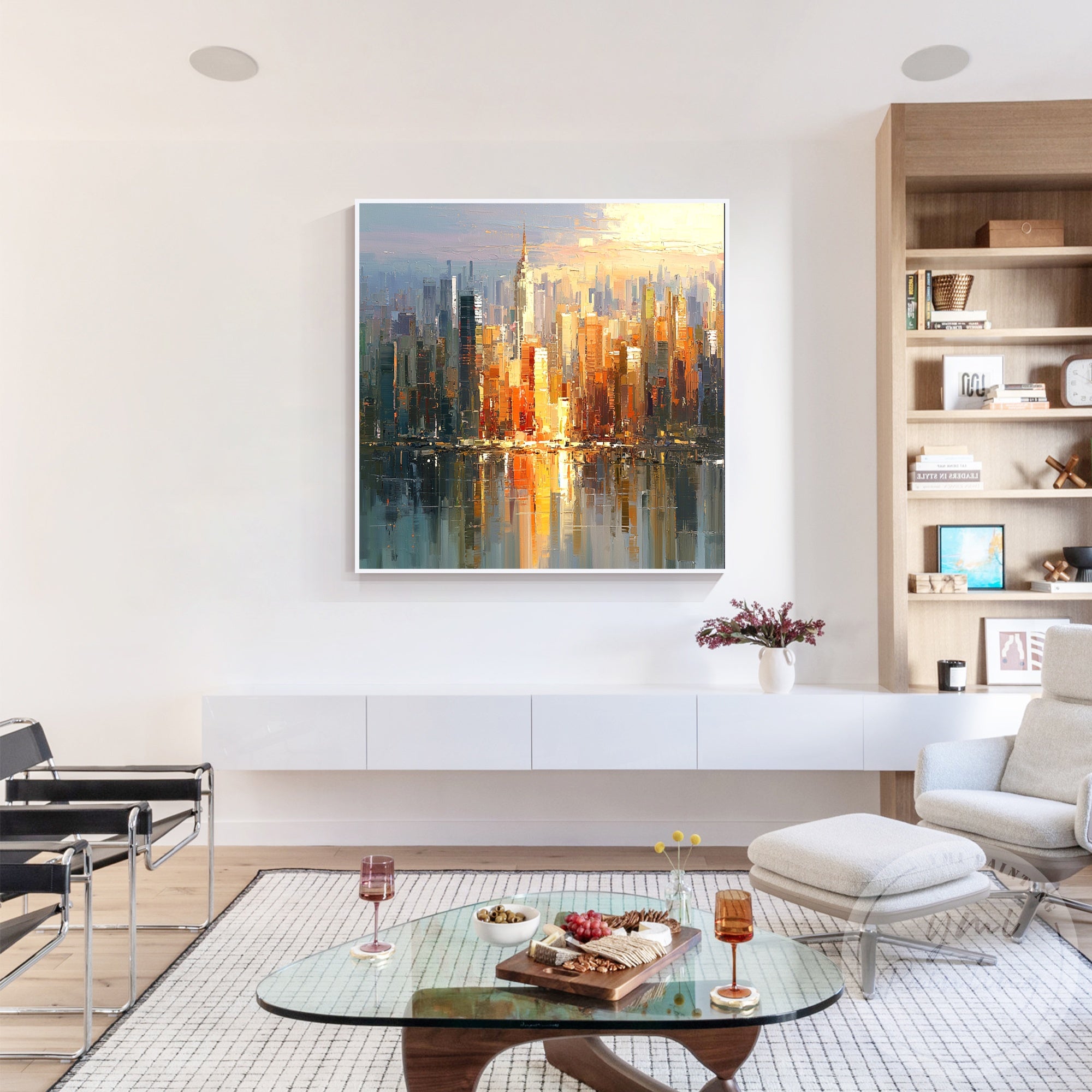 Modern skyscraper artwork inspired by urban architecture