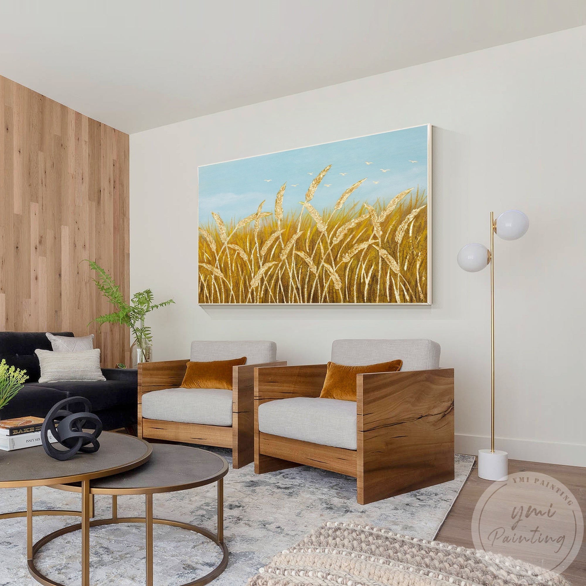 Soft lighting and rich golden tones make this nature scene perfect for adding a touch of autumn warmth to living rooms and bedrooms.