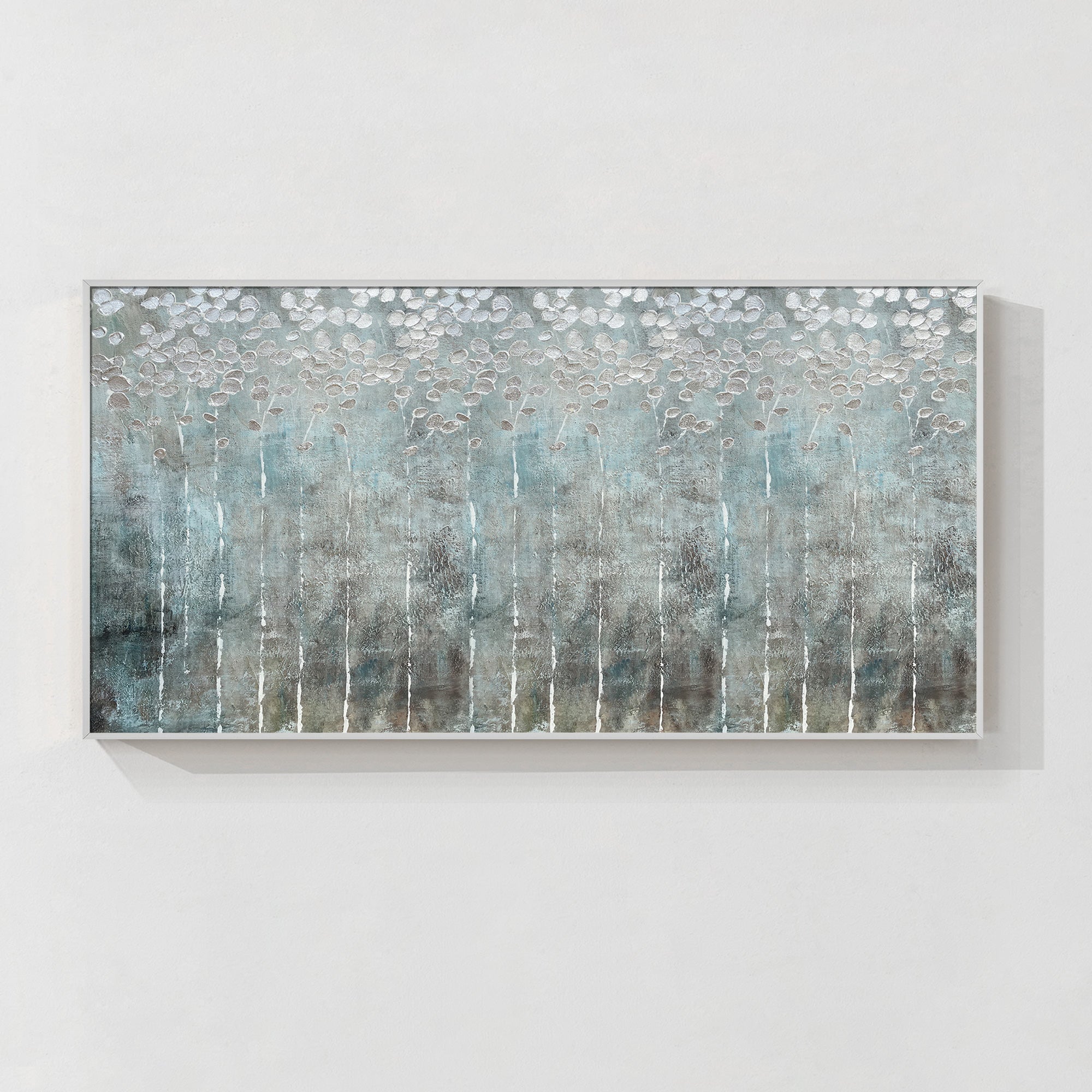 Gray Silver Textured Abstract Wall Art Minimal Modern Painting