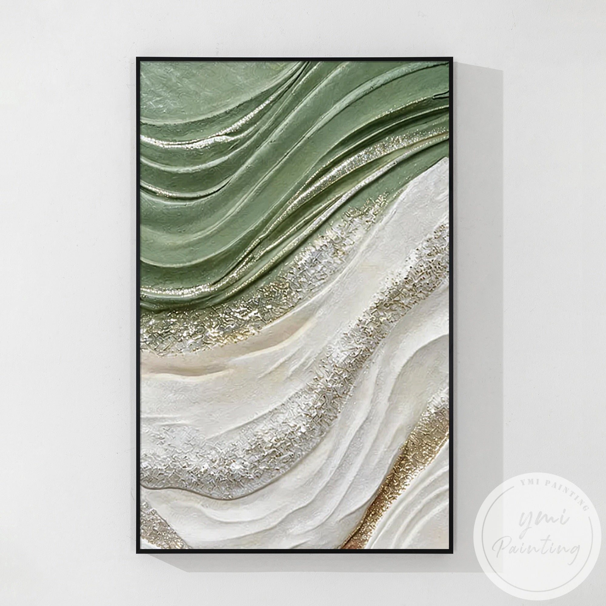 Modern flowing wave abstract art with neutral luxury colors