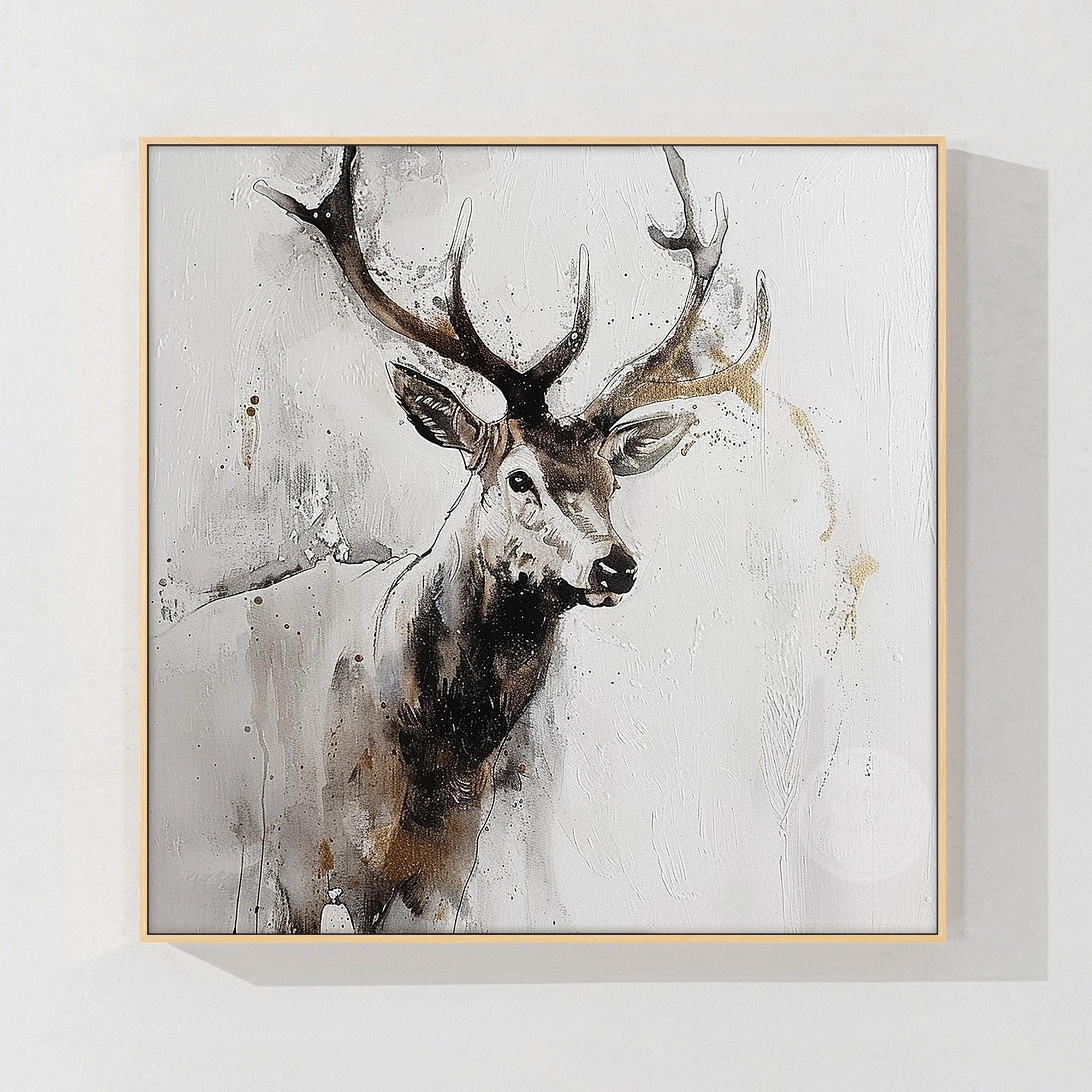 Handmade deer wall art featuring elegant grey tones, layered texture, and contemporary home decoration style