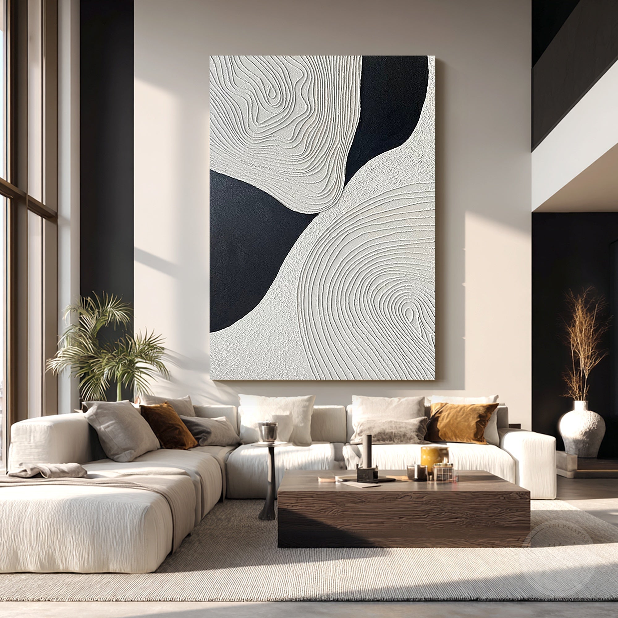 Abstract fiber line texture wall decoration