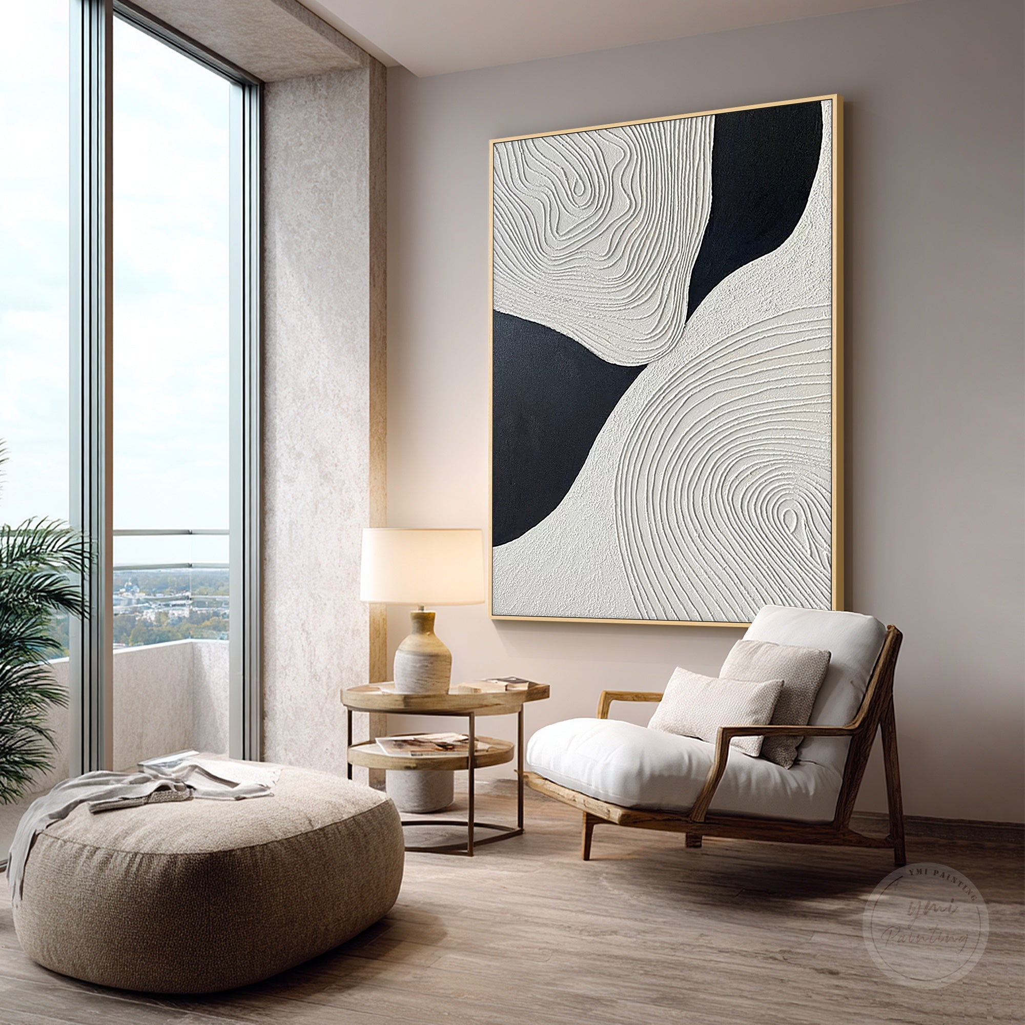 Modern relief fiber abstract wall art