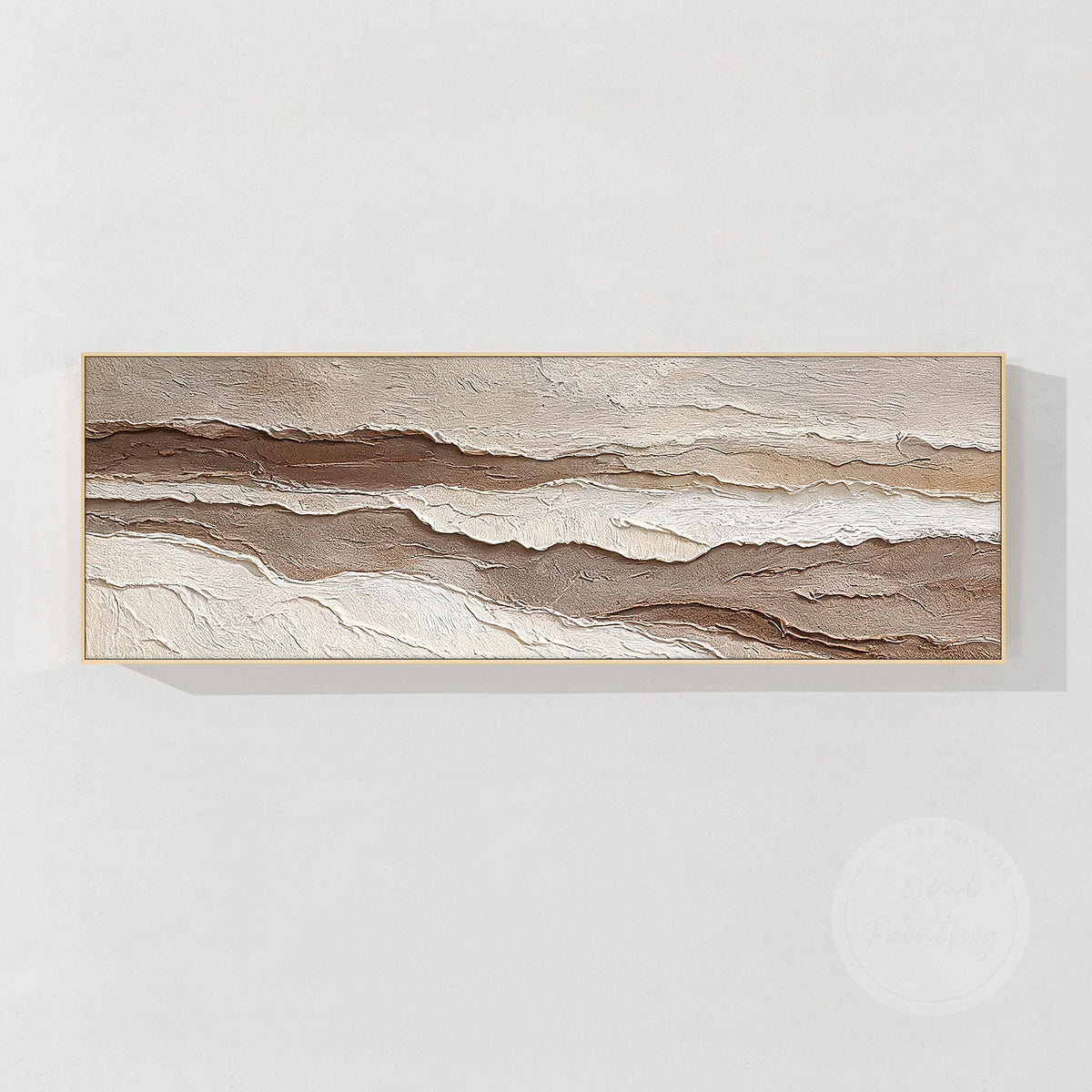 Wabi Sabi inspired textured abstract art with natural beige and brown tones