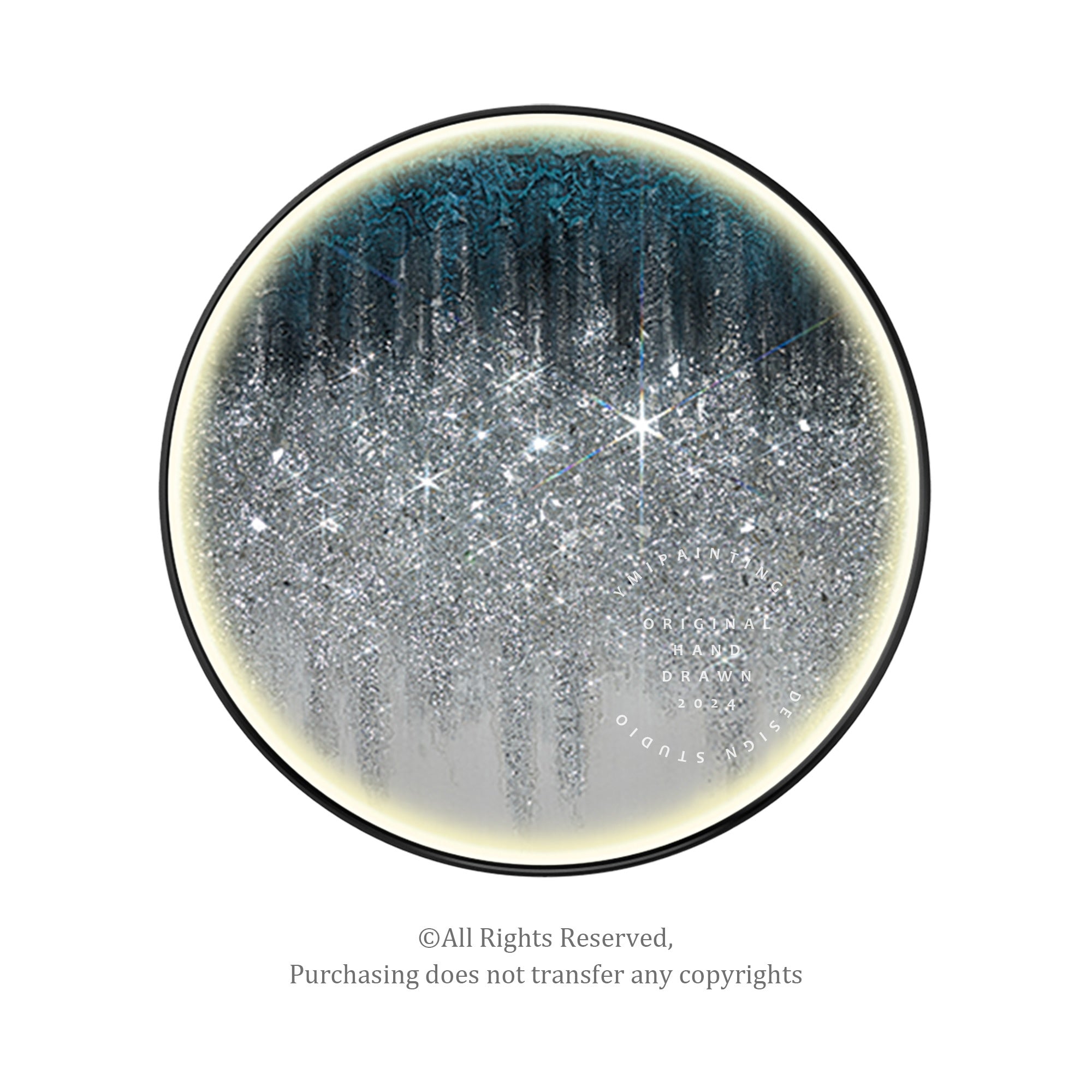 LED illuminated warm-toned silver wall art with glitter and crushed glass, perfect for bedrooms or hallways.