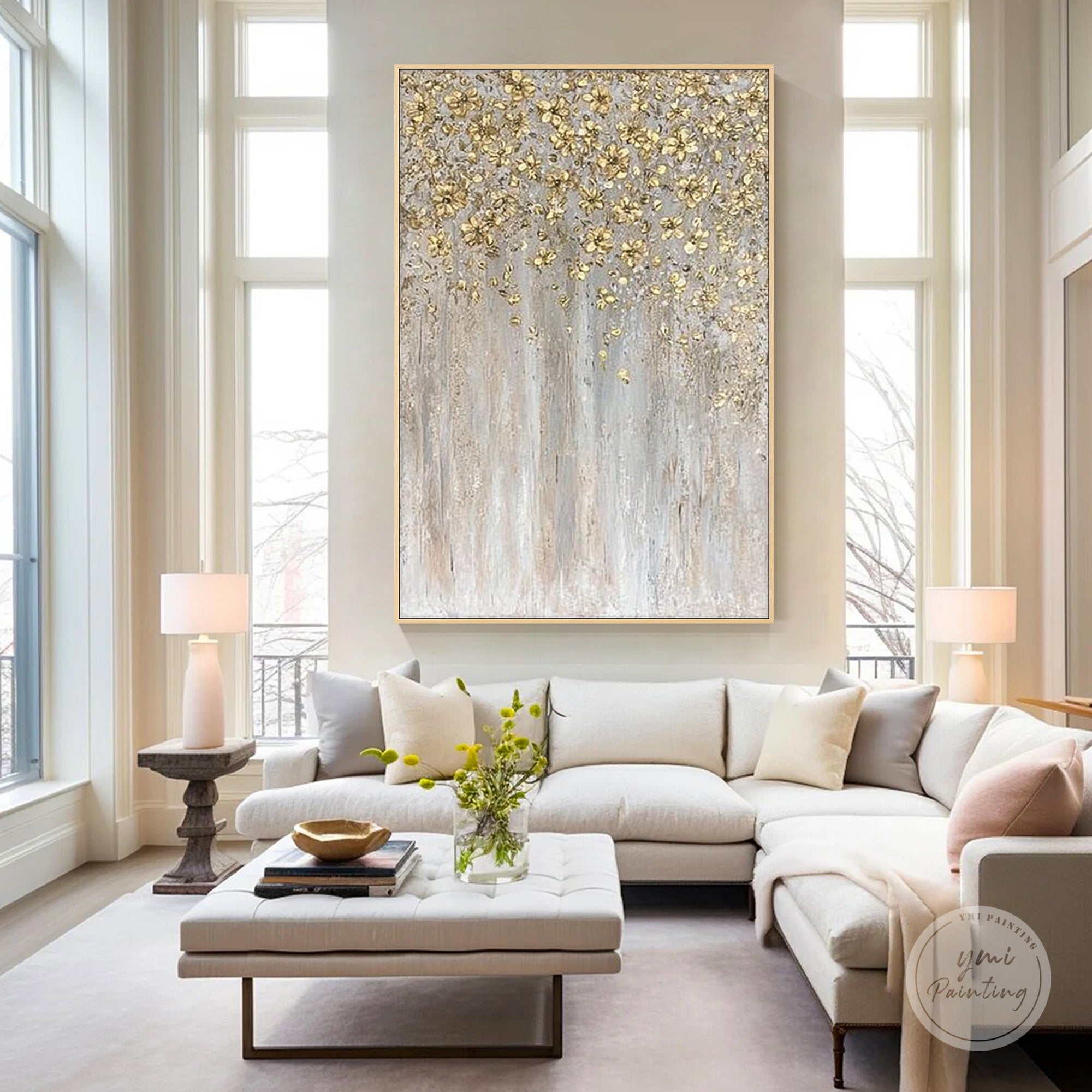 Layered abstract gold surface with natural texture variation