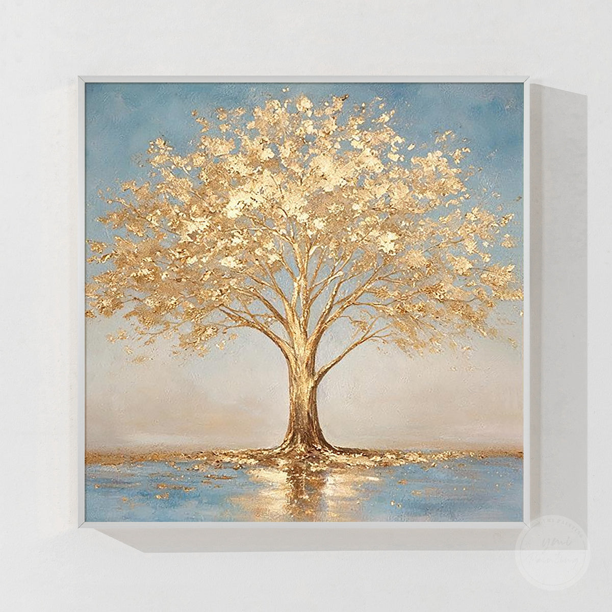 Handmade gold leaf Tree of Life painting for elegant interiors