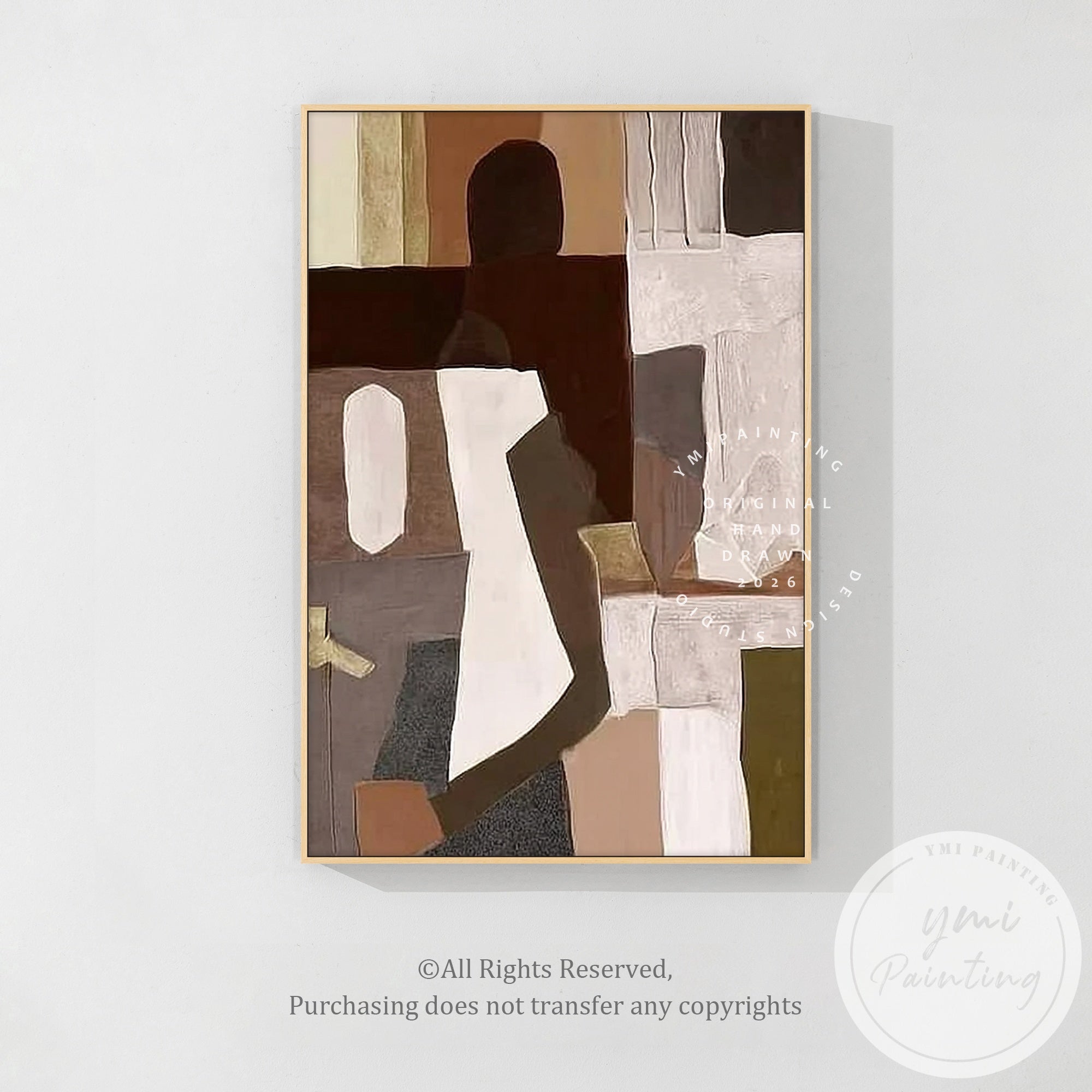 Beige and brown modern canvas art