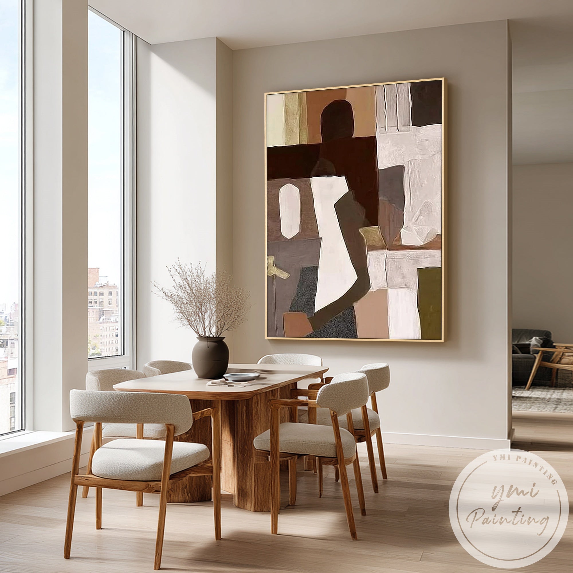 Minimalist figurative geometric artwork