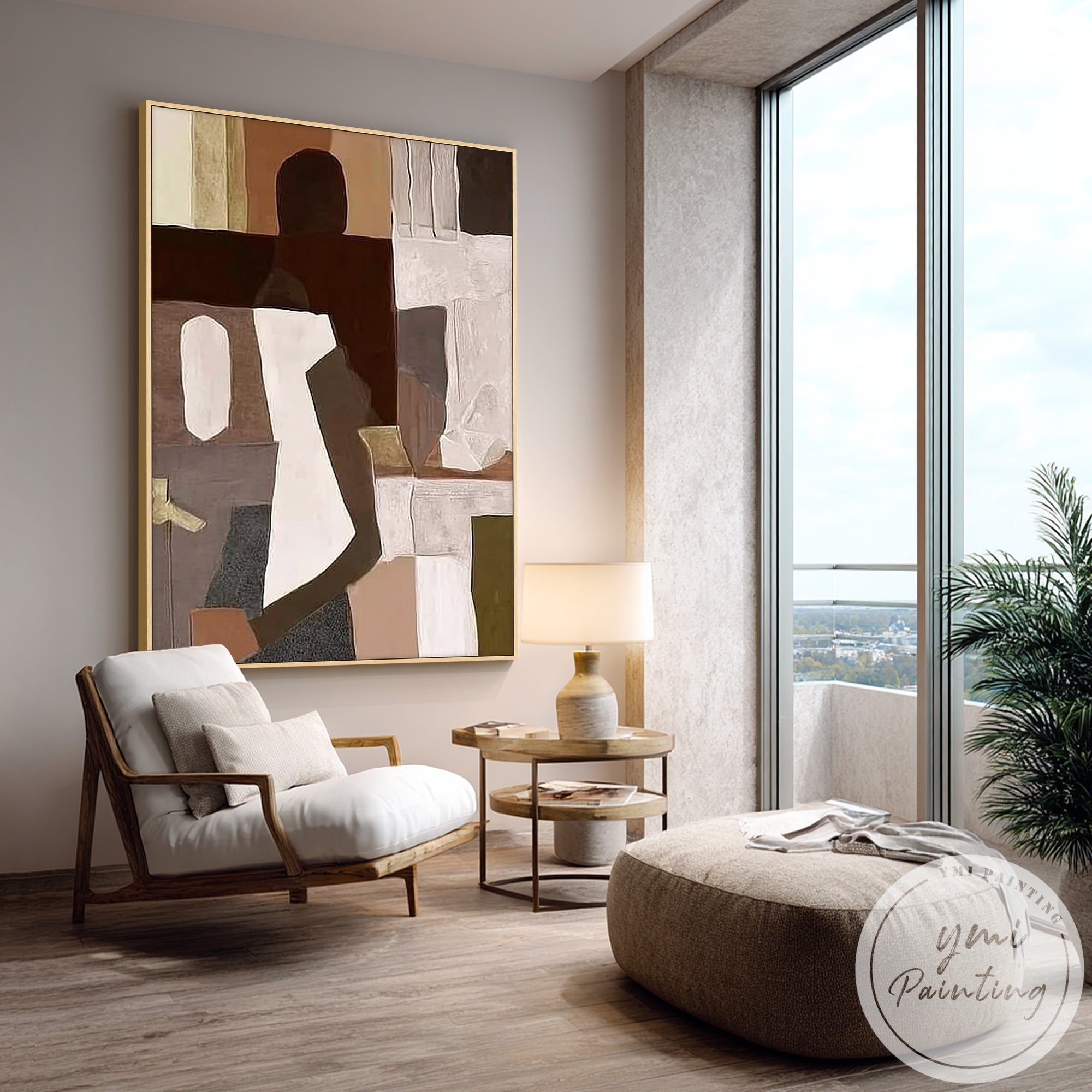 Contemporary neutral abstract wall decor