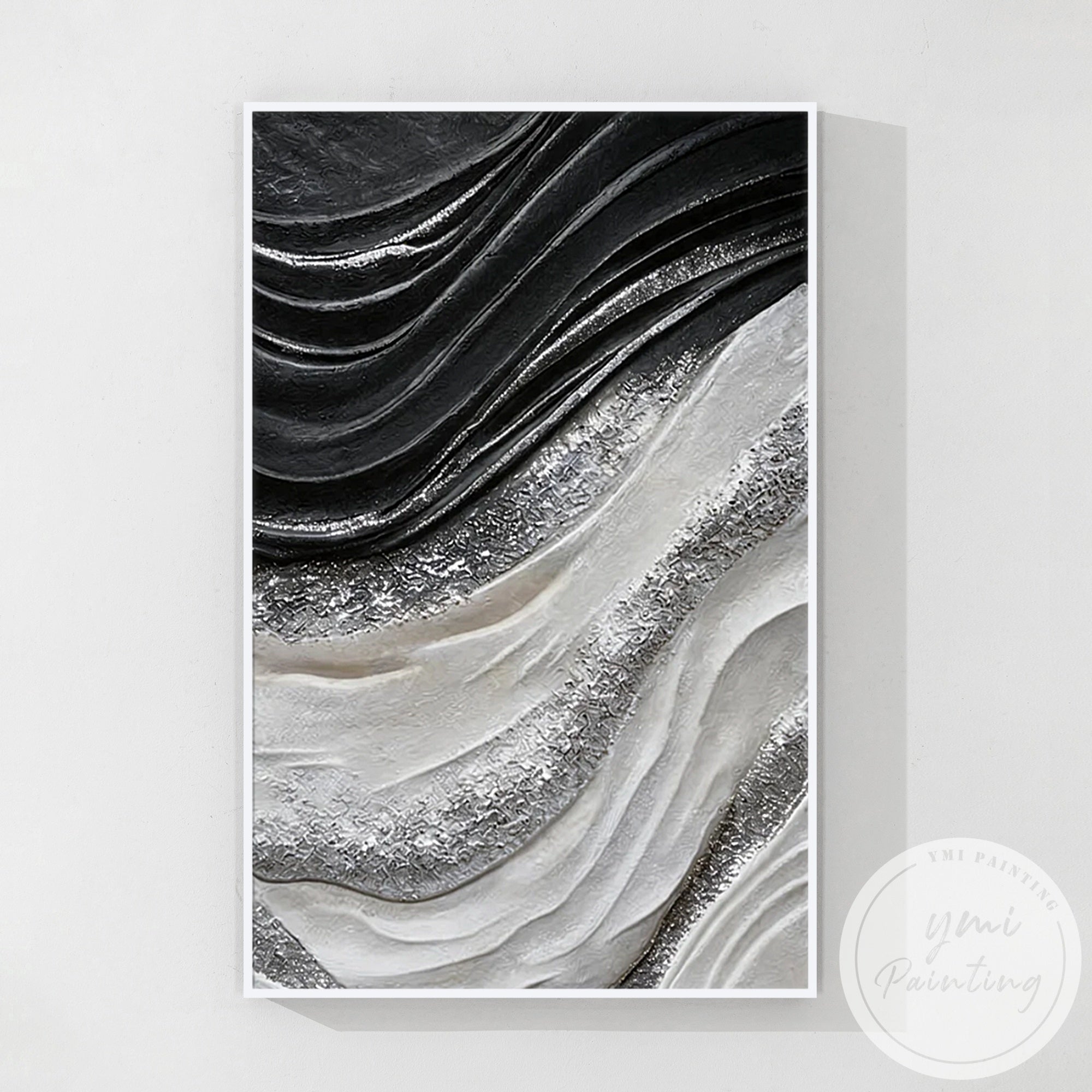 Sculpted wave pattern modern abstract art print