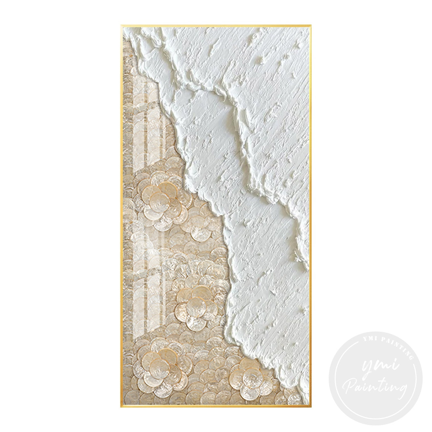 Champagne gold textured abstract wall art
