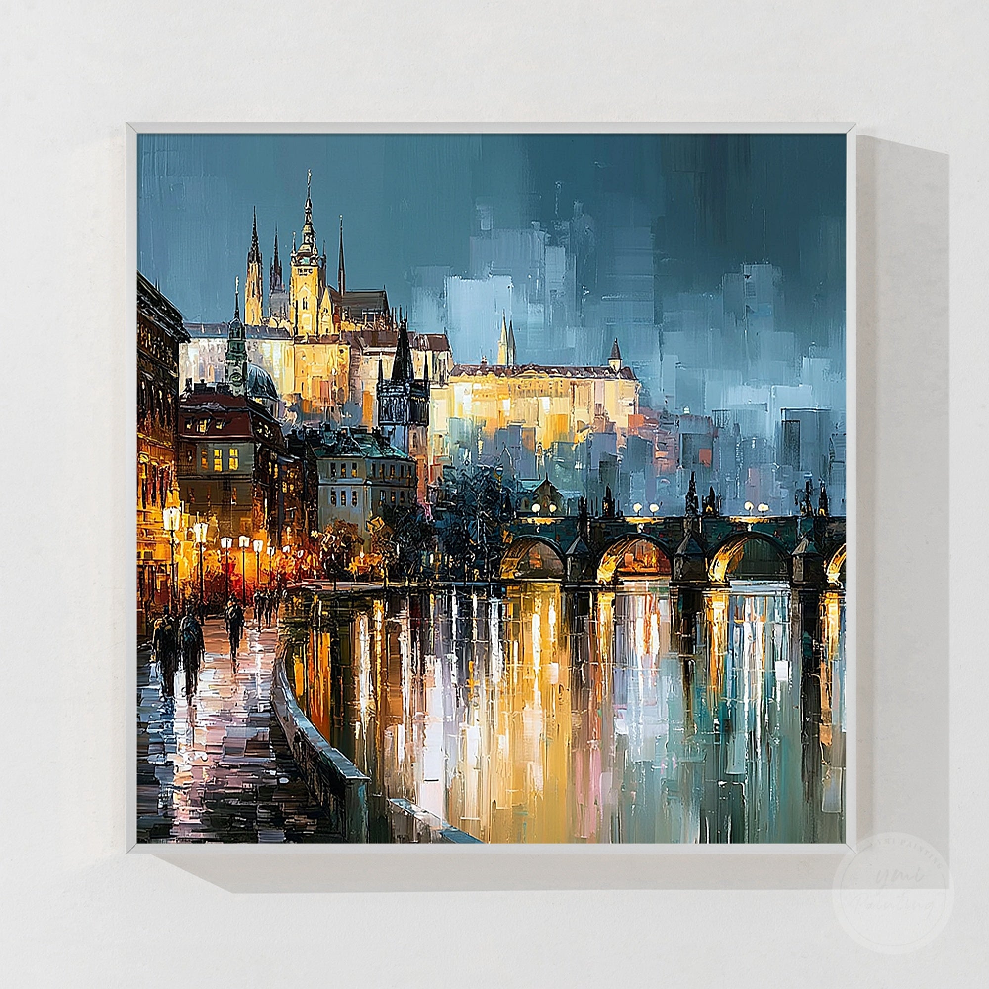 Luxury city landscape canvas painting