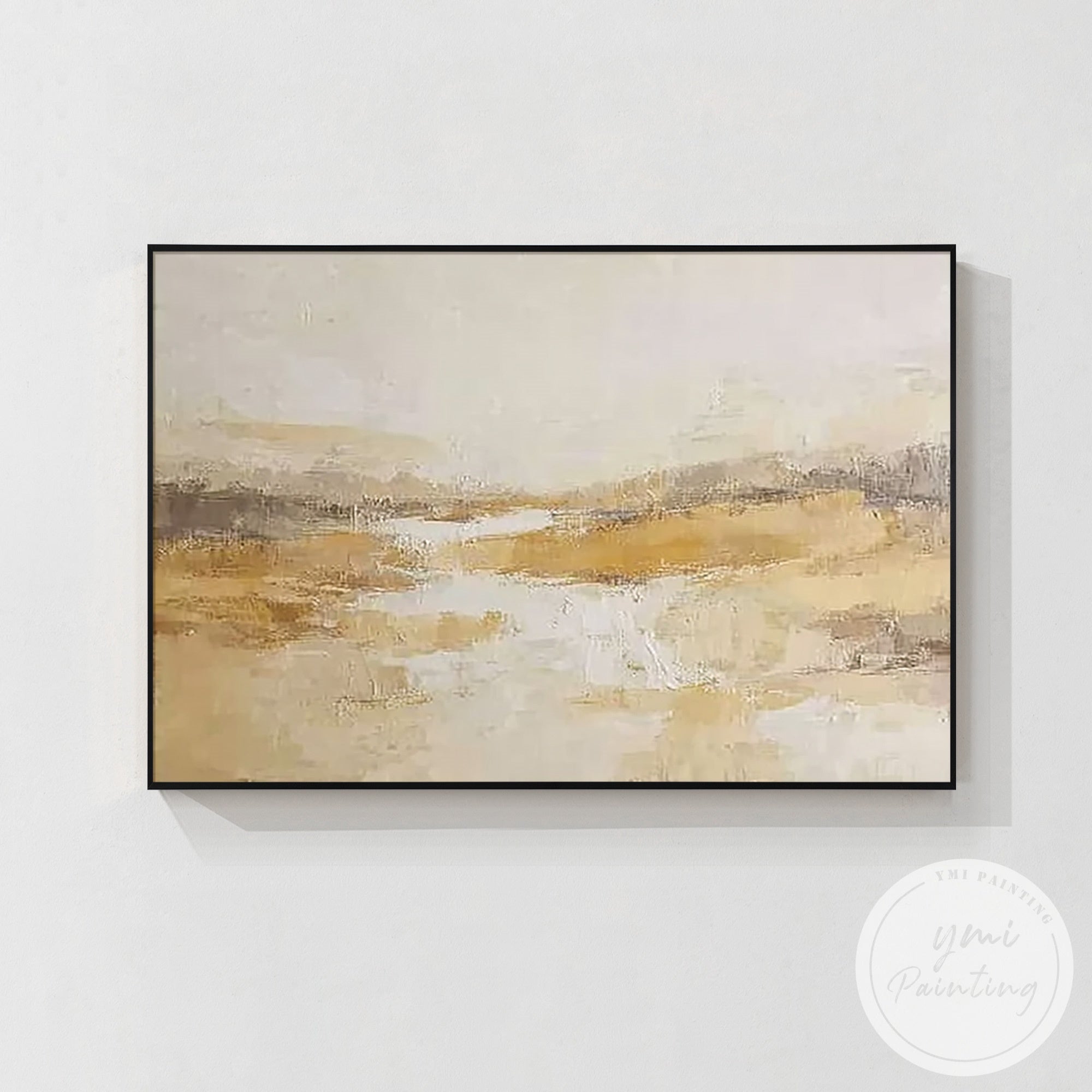Abstract beige canvas wall decor