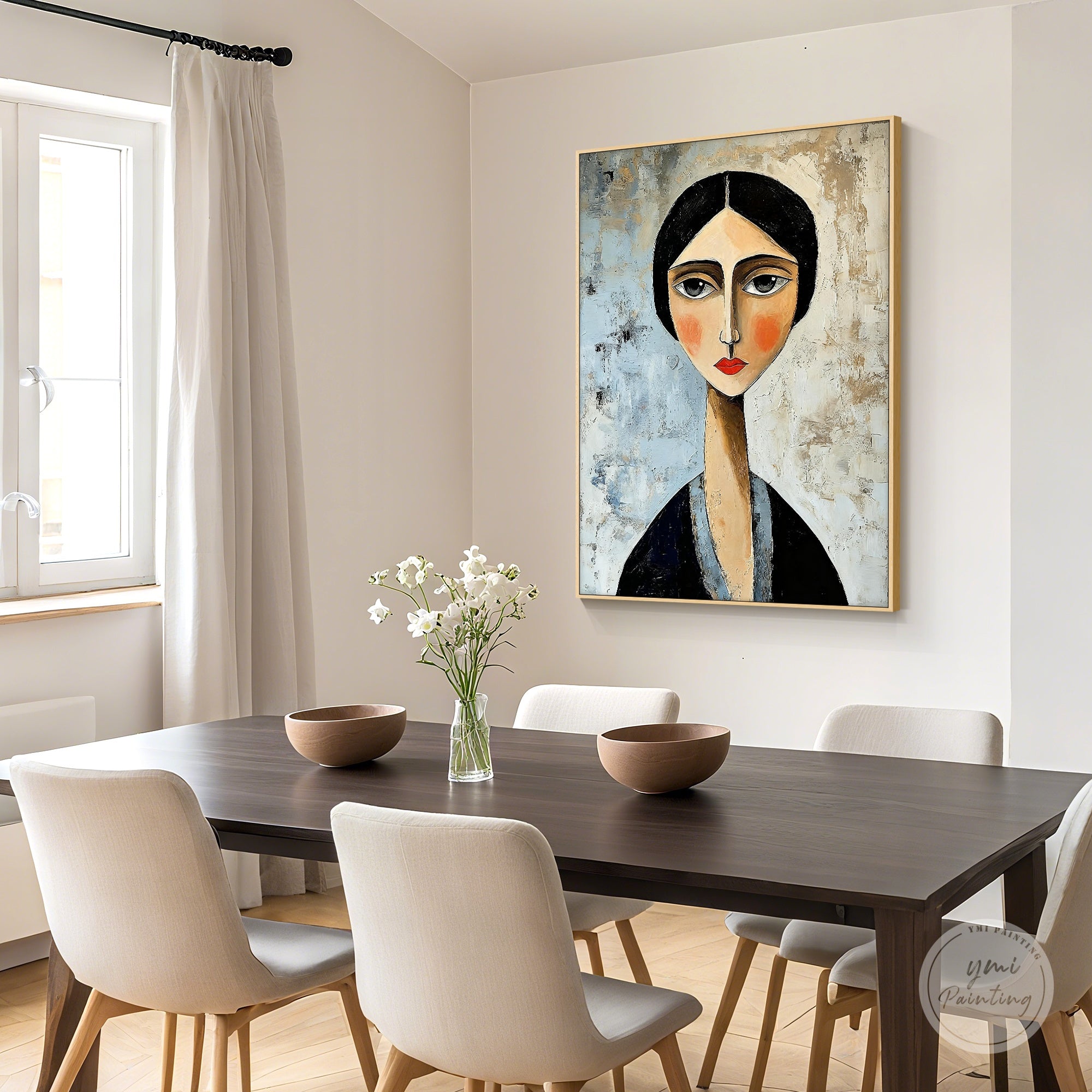 expressionist portrait wall art modern home decor