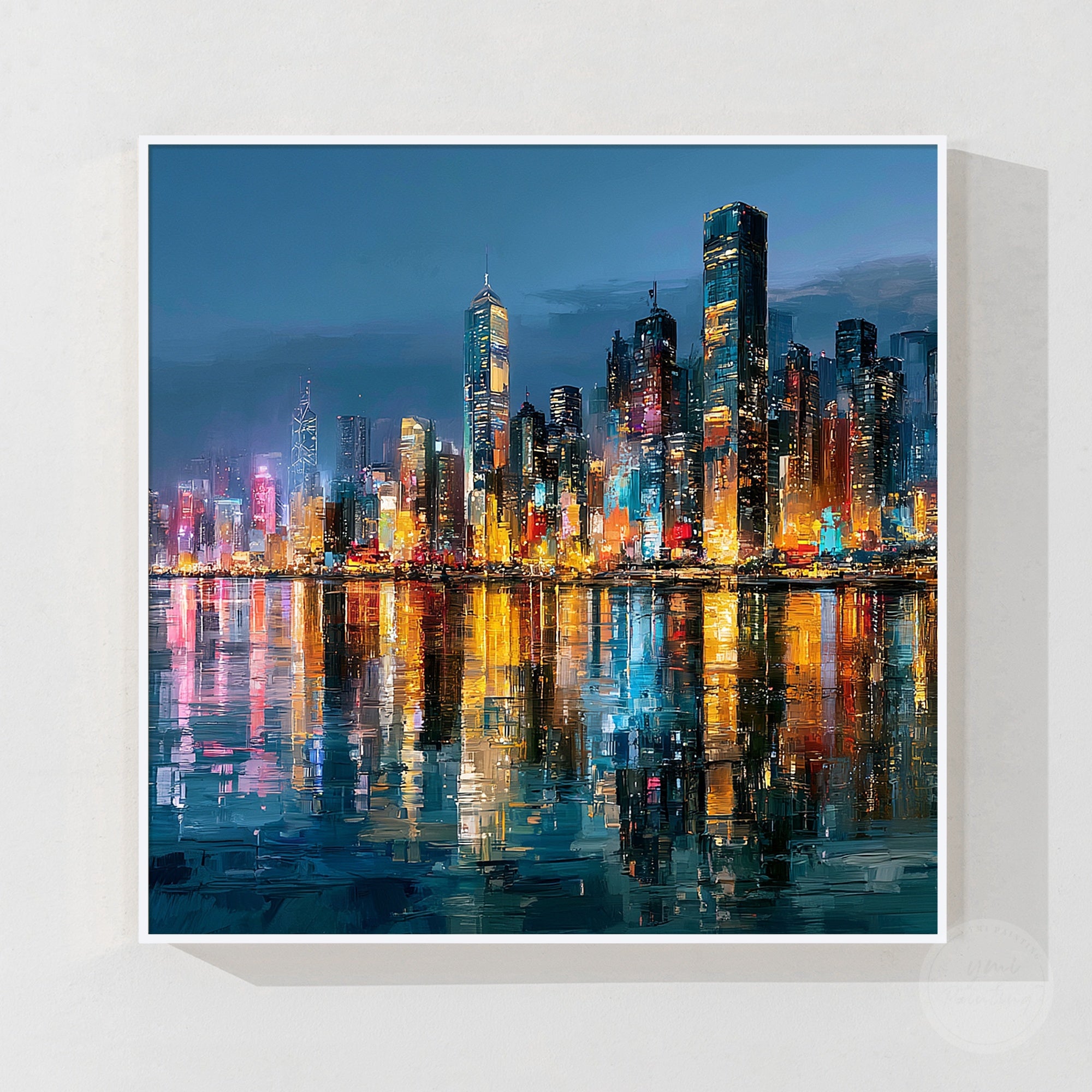 Luxury Hong Kong travel inspired skyline painting