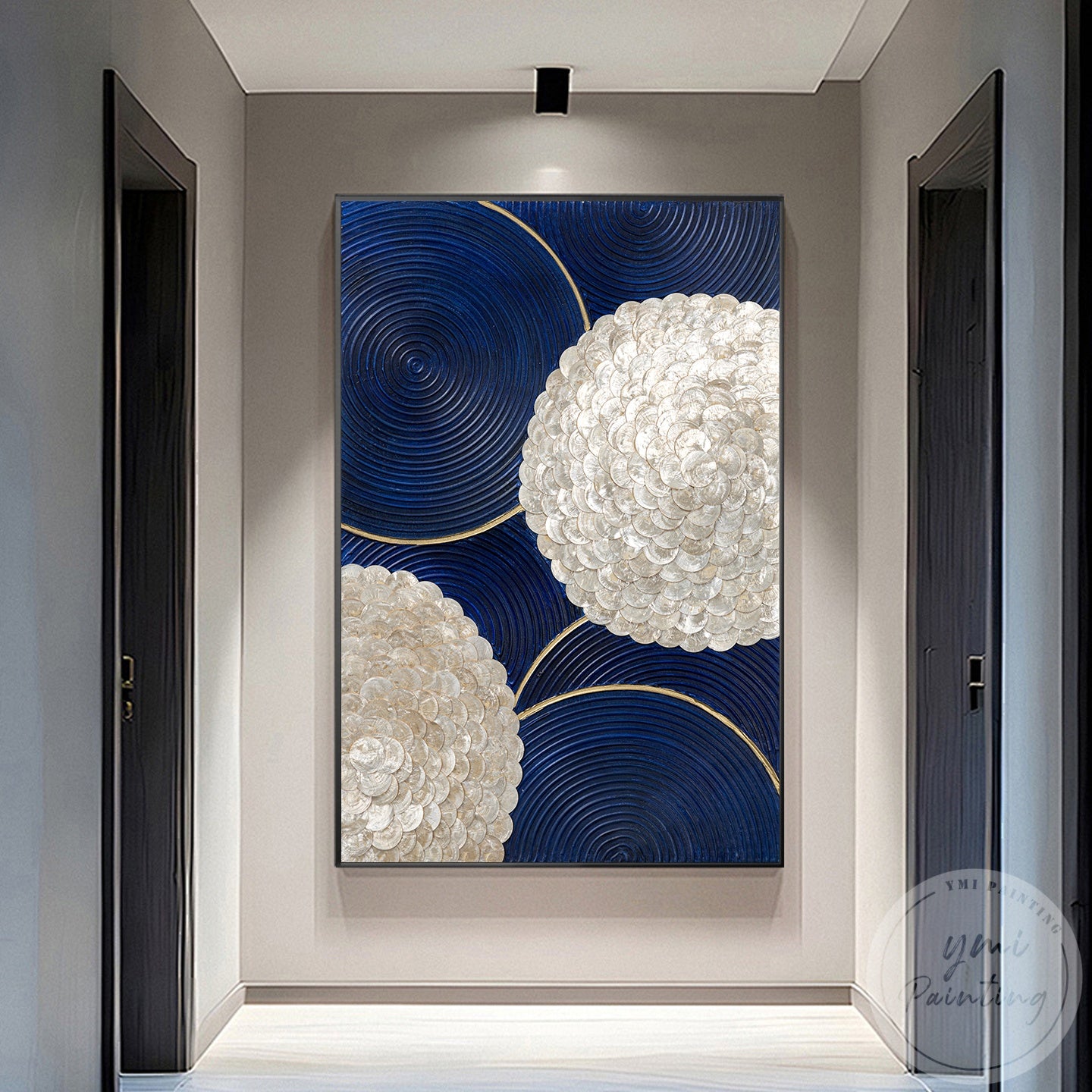 Luxury 3D shell relief canvas painting modern decor