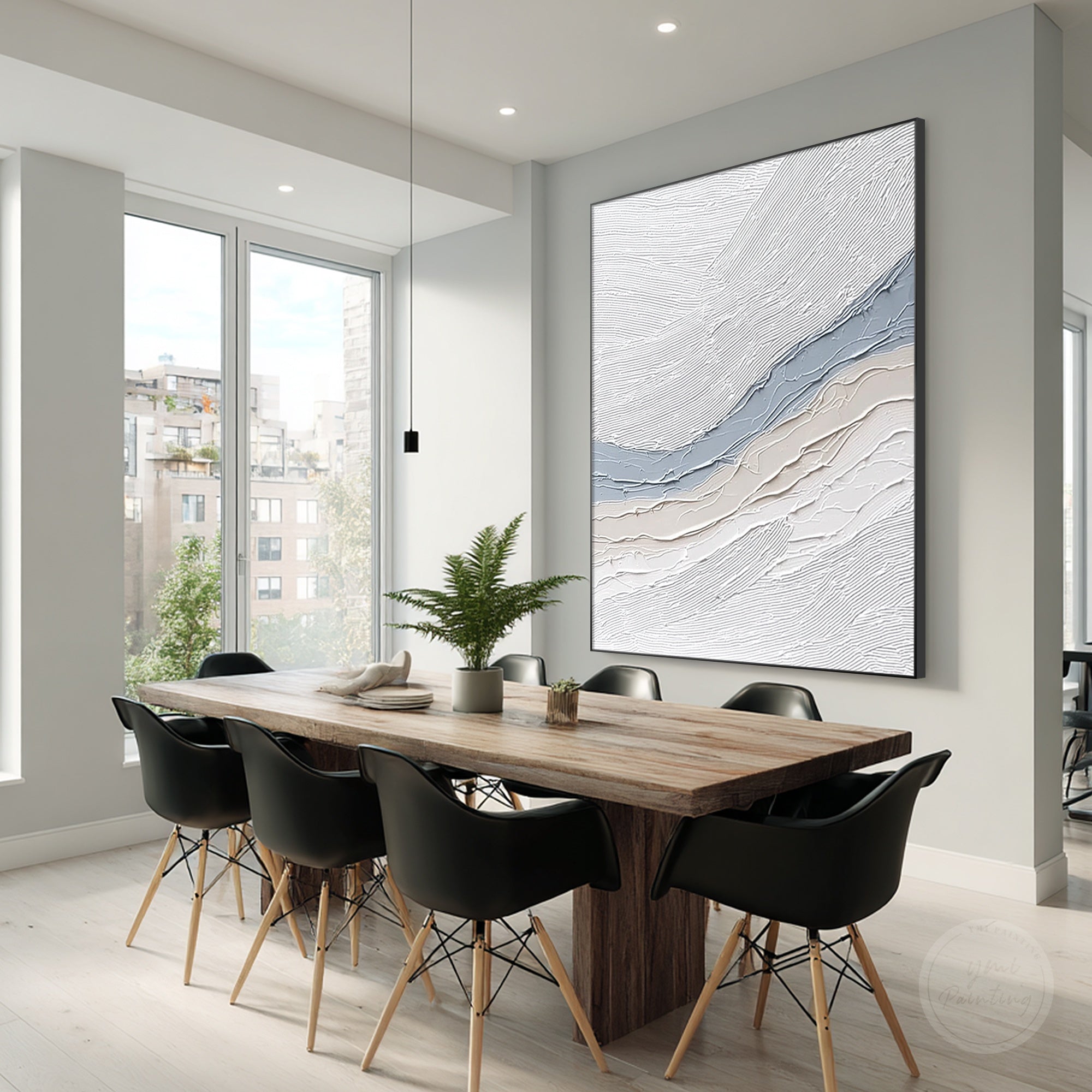 Minimalist textured canvas with flowing organic patterns