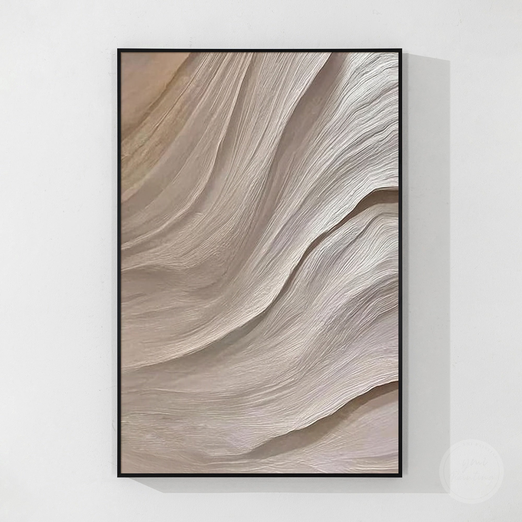 Minimalist organic abstract painting in neutral tones