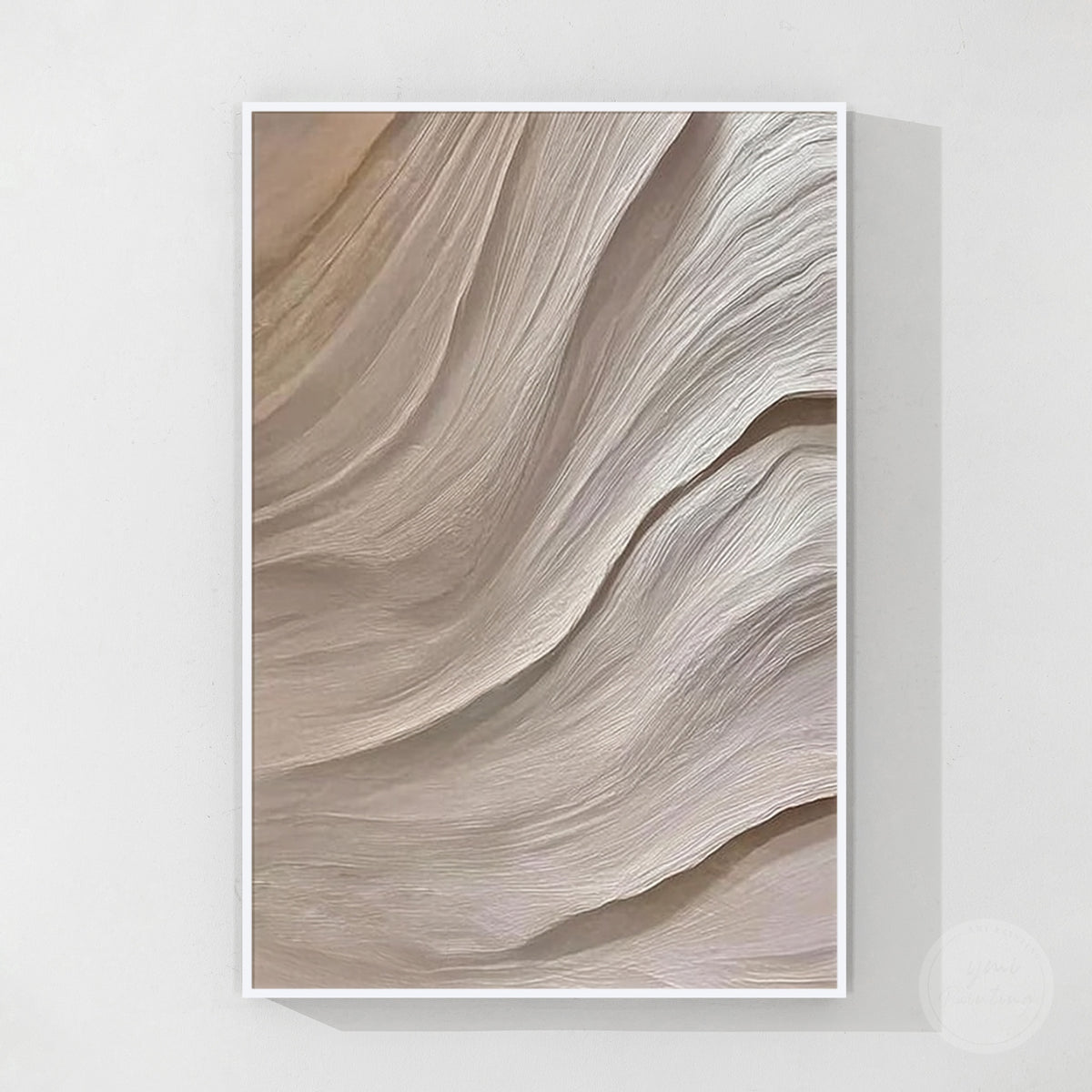 Taupe beige organic textured abstract wall art