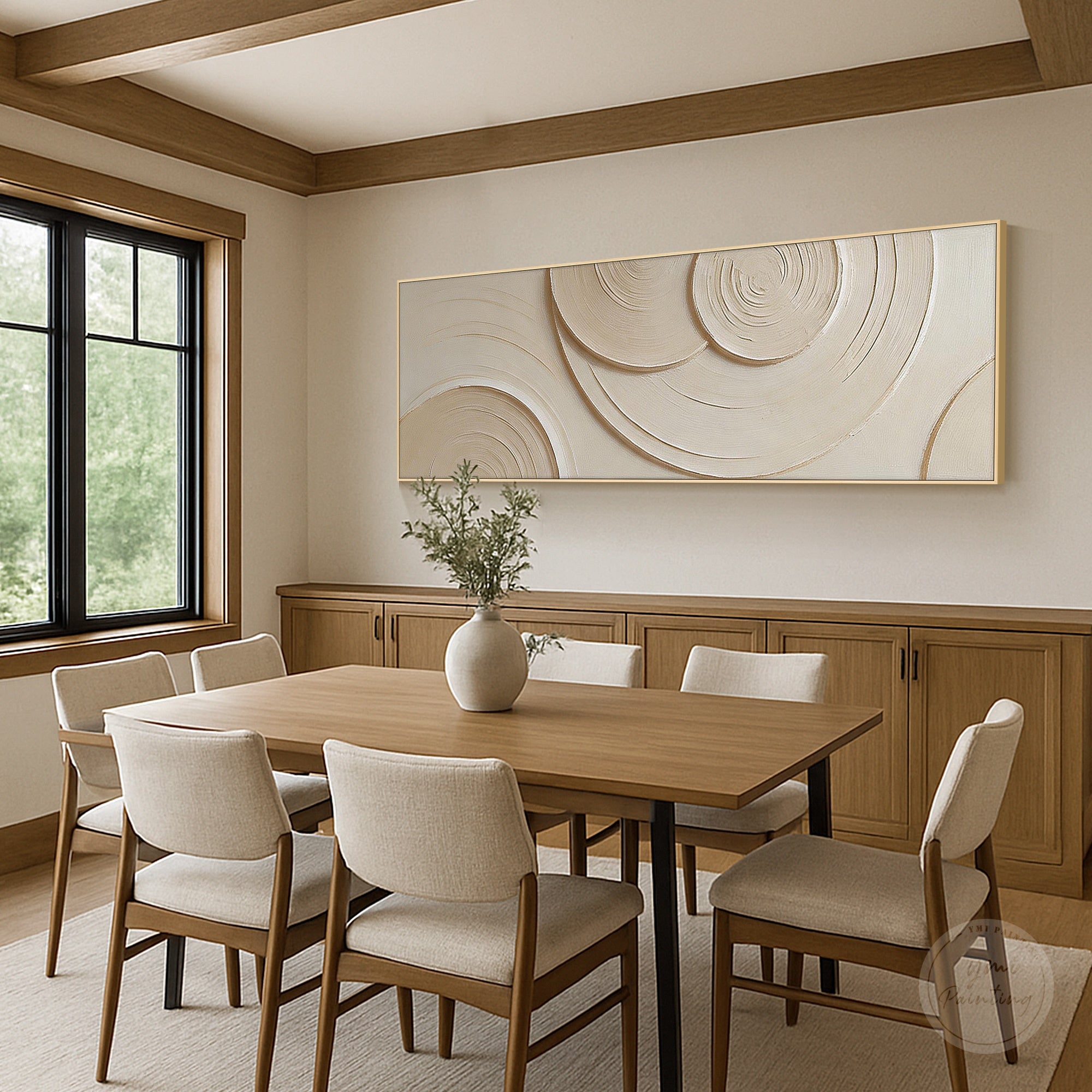 Modern organic textured canvas in neutral tones