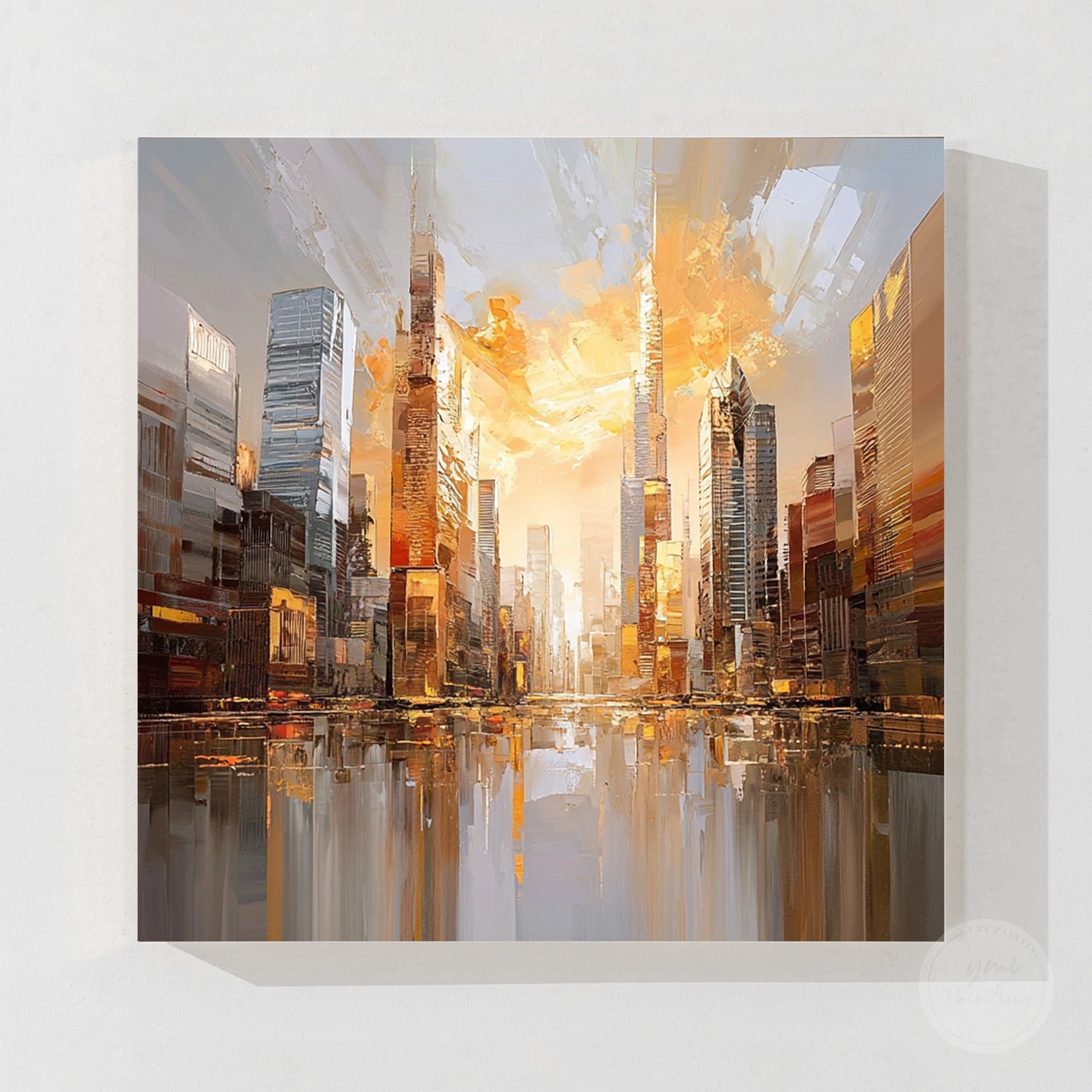 Luxury cityscape canvas artwork for modern interiors