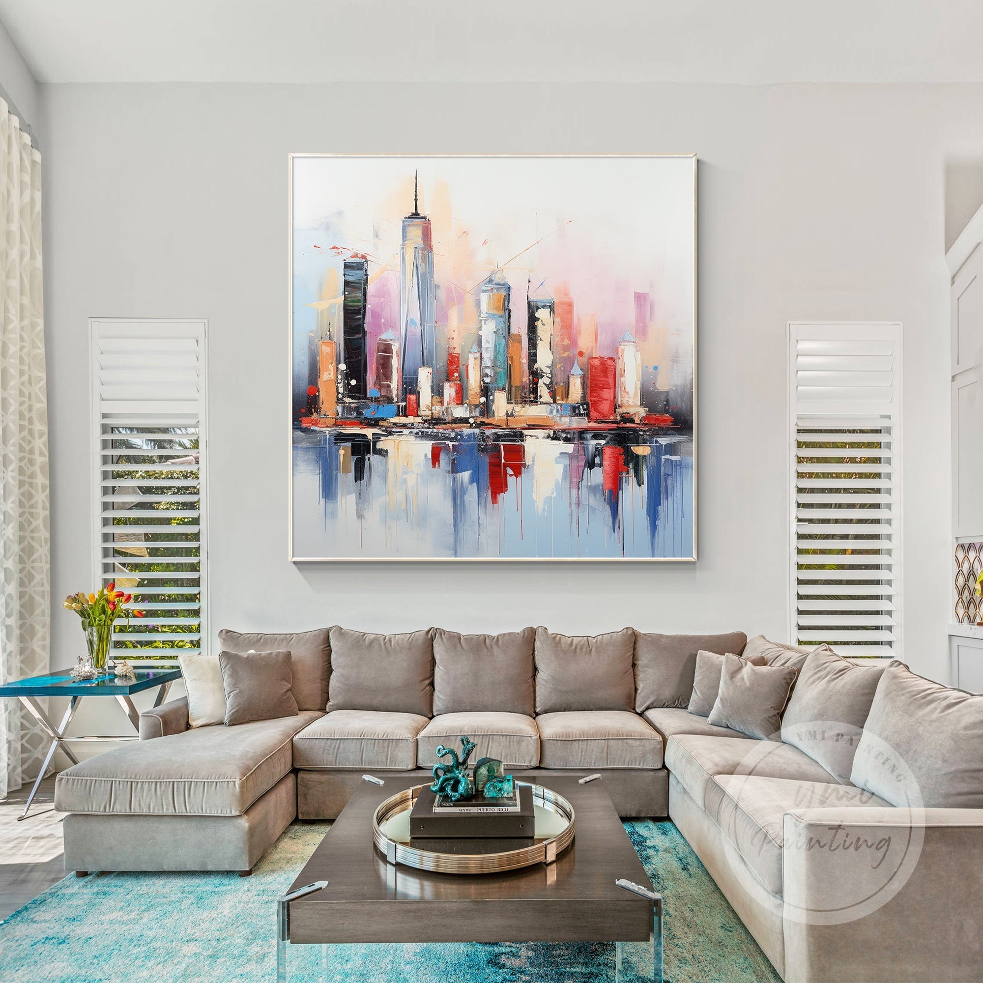 Bold and expressive NYC abstract art, designed to capture the spirit of the city in a dynamic and modern way.