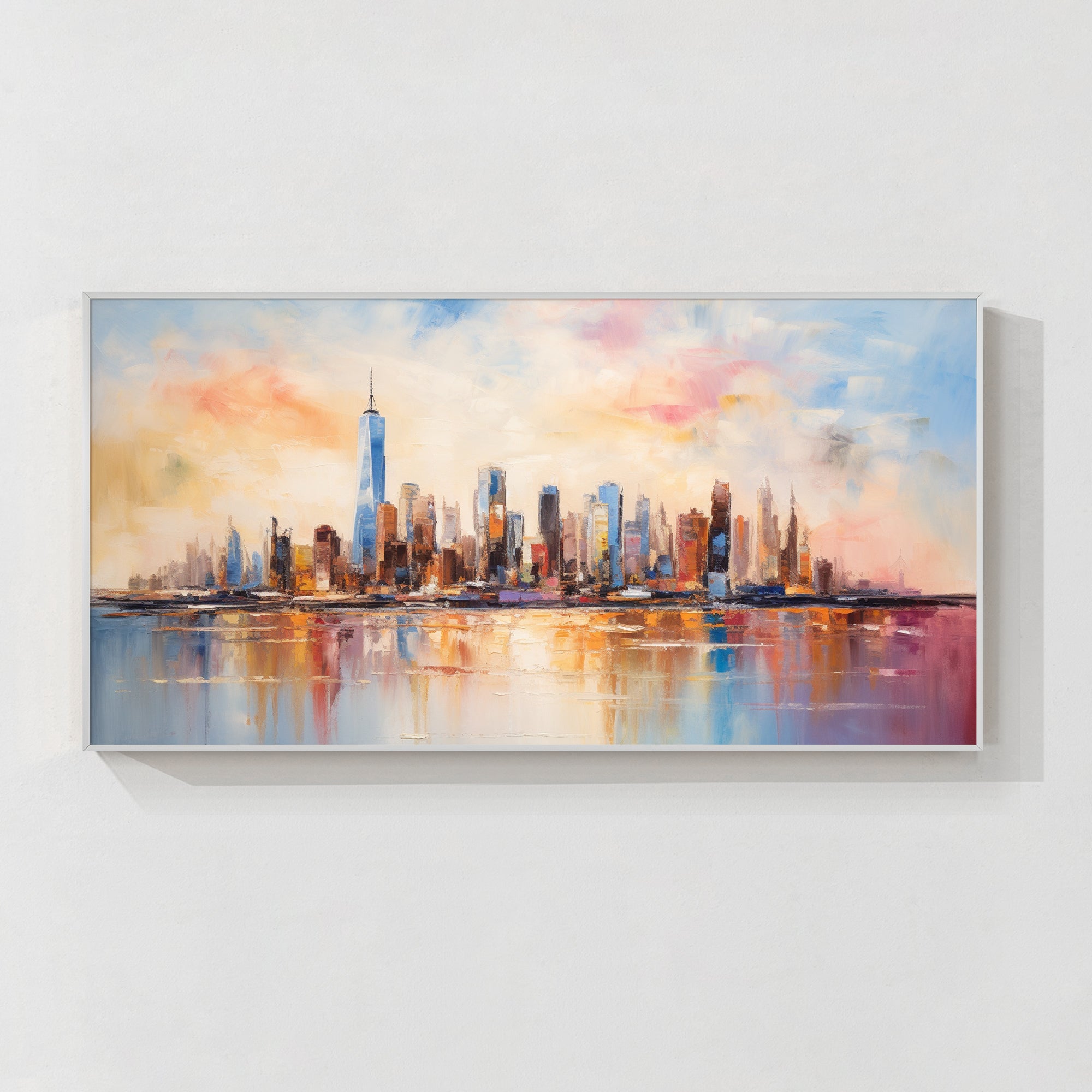 Abstract New York cityscape painting on large canvas