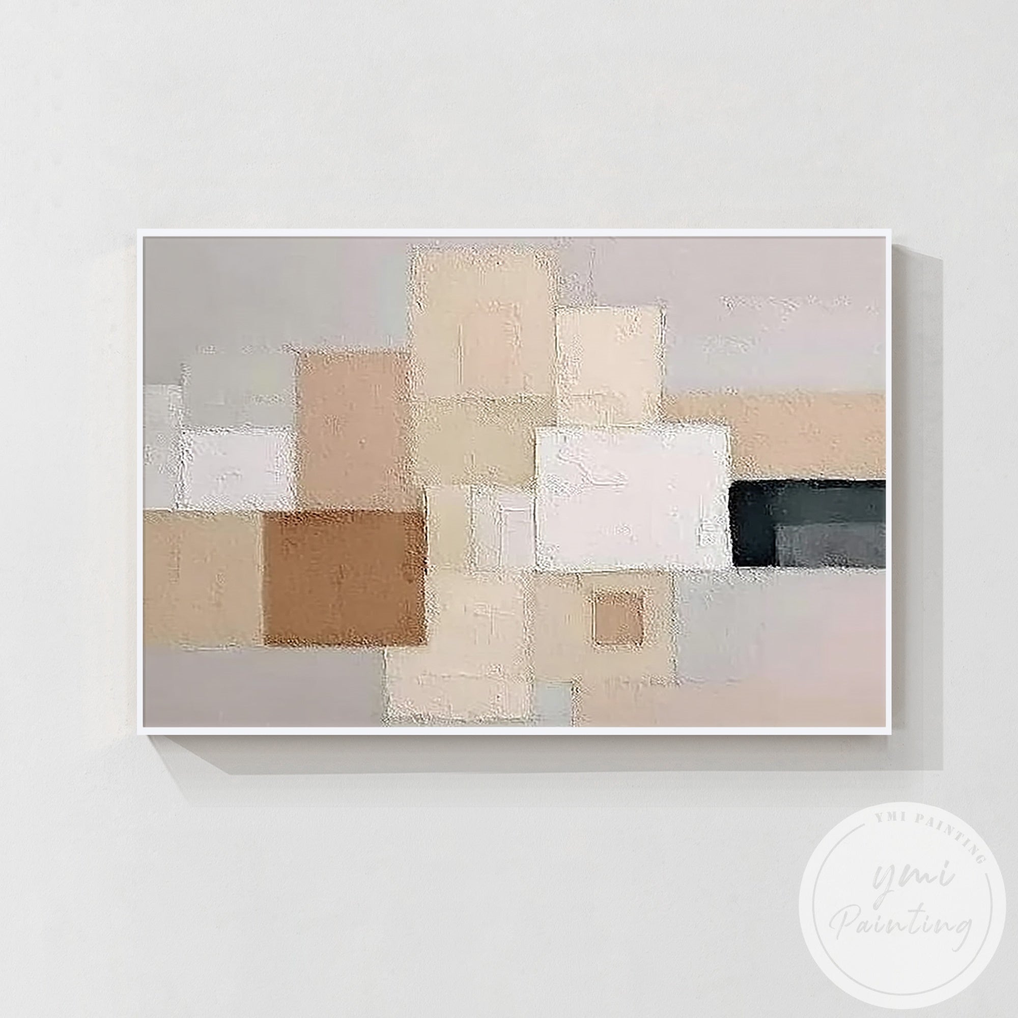 Neutral contemporary canvas artwork for calm office and workspace styling
