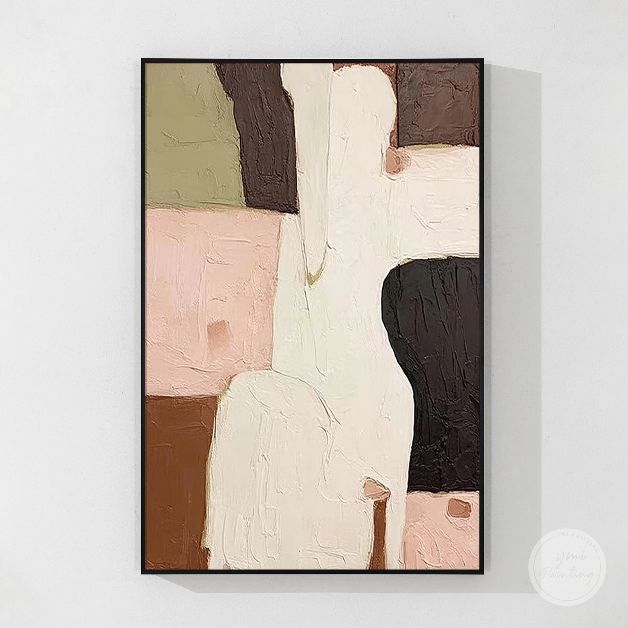 Neutral toned abstract figure artwork