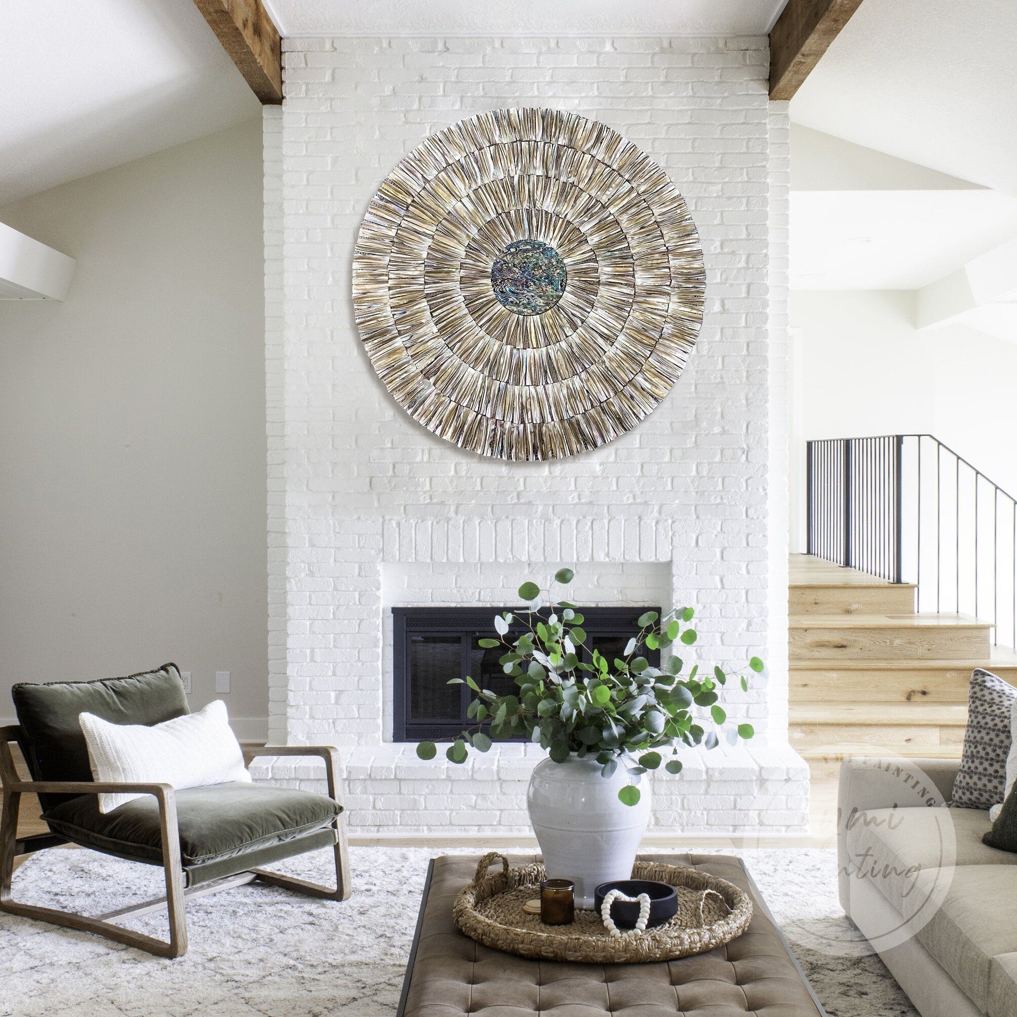 Luxury Sea Shell Wall Hanging featuring natural textures and earth tone palette.