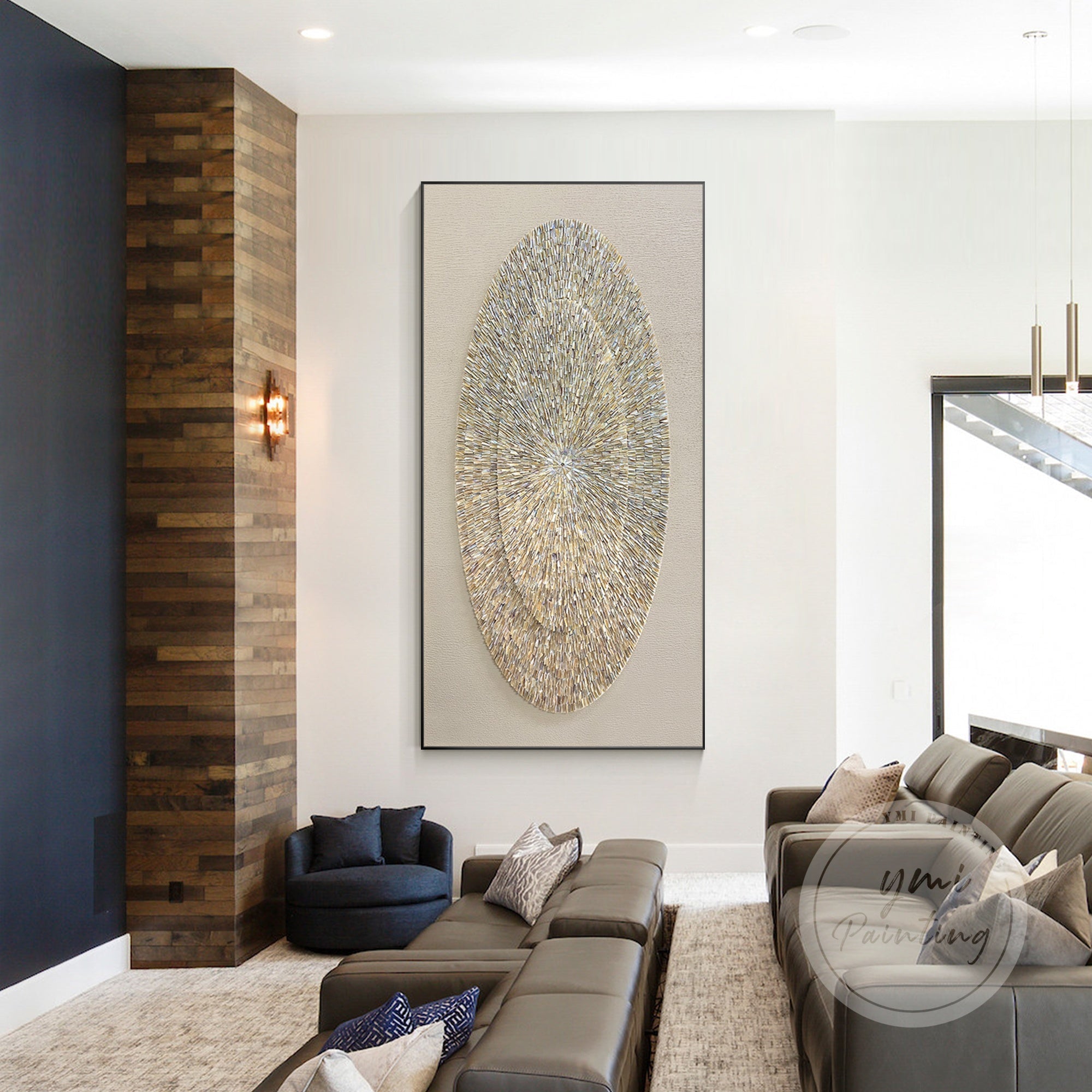 Handmade coastal decor with natural oyster shell texture.