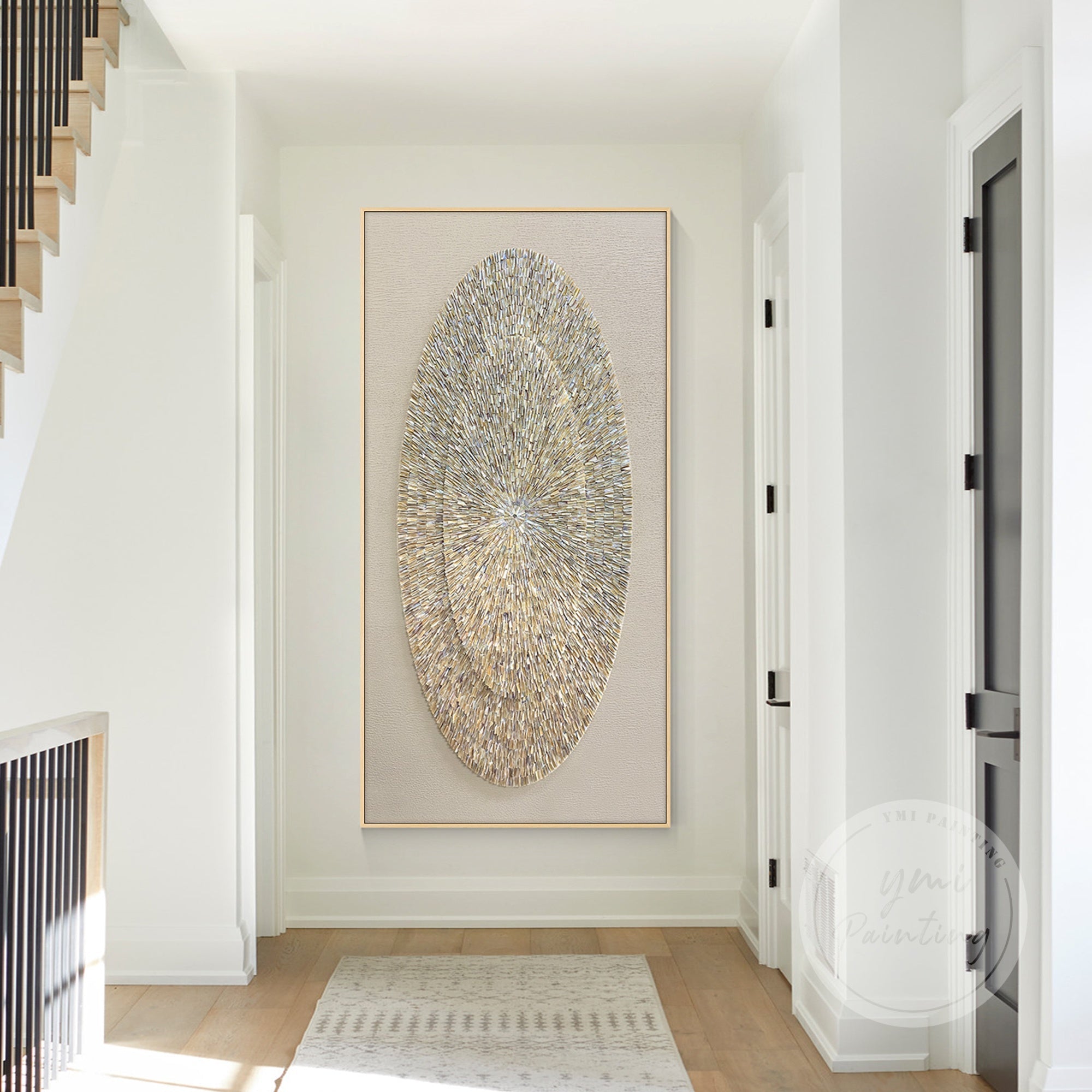 Elegant taupe oyster art for coastal-themed interiors.