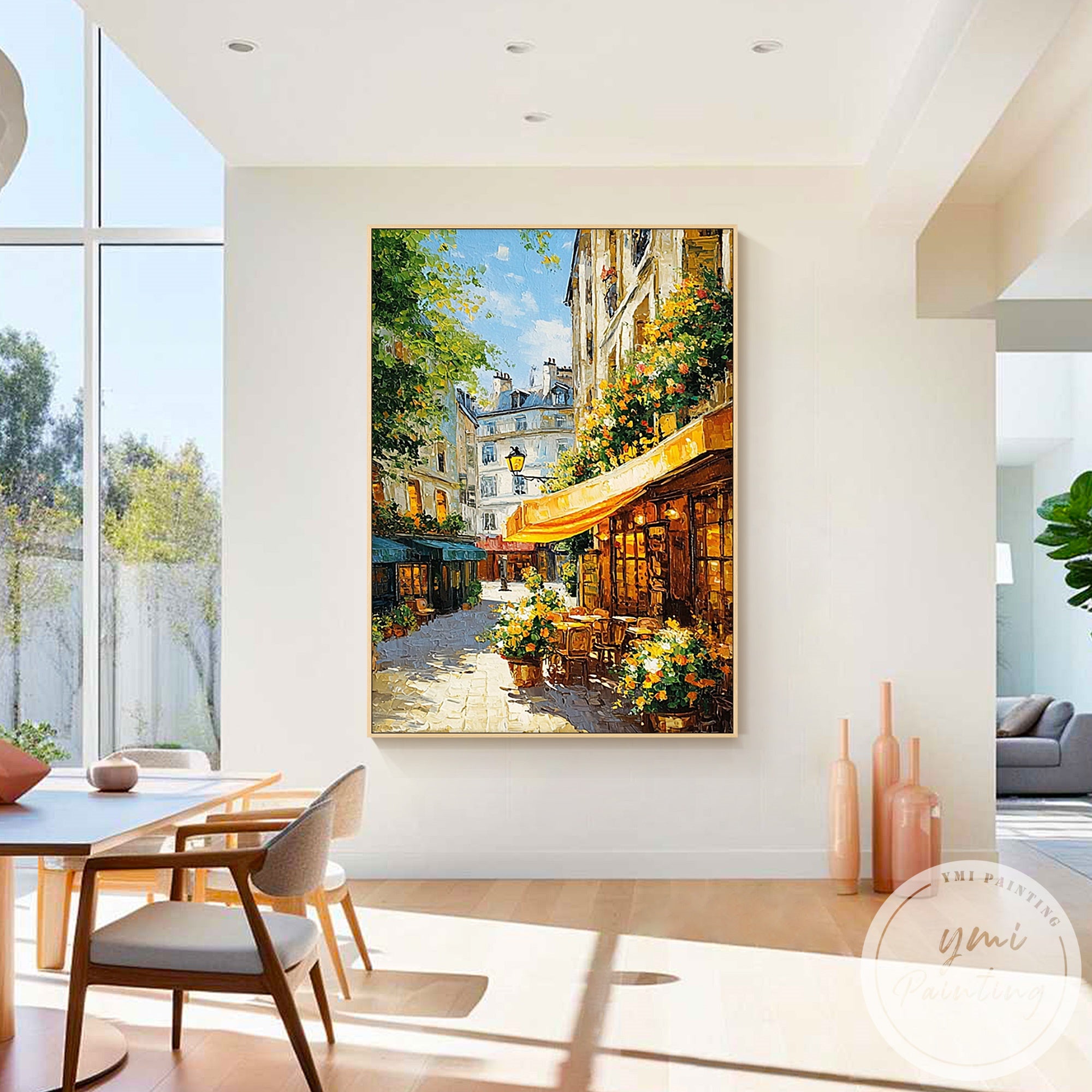 French inspired café terrace impressionist painting