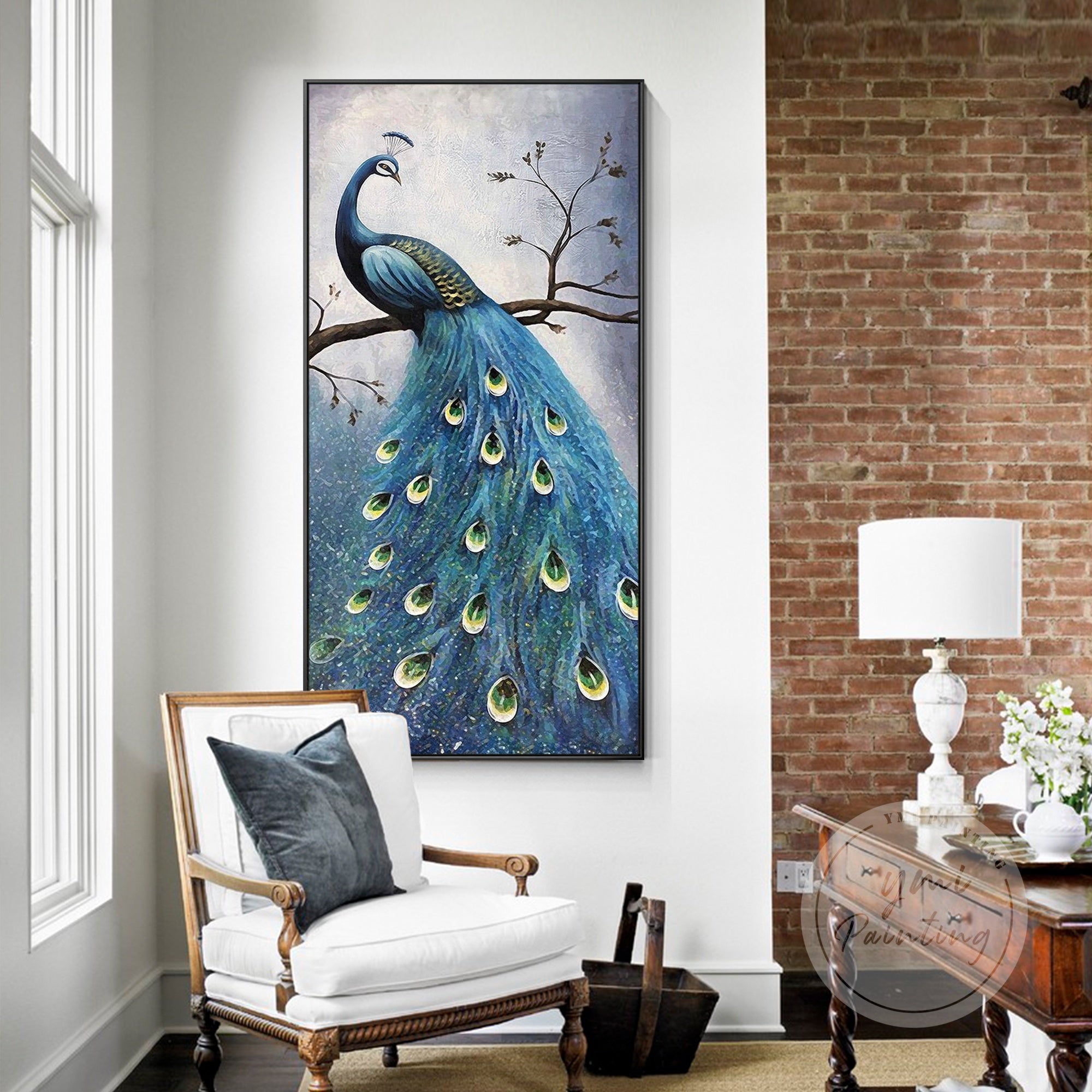 Textured Abstract Gold Animal Painting for living room or office walls.