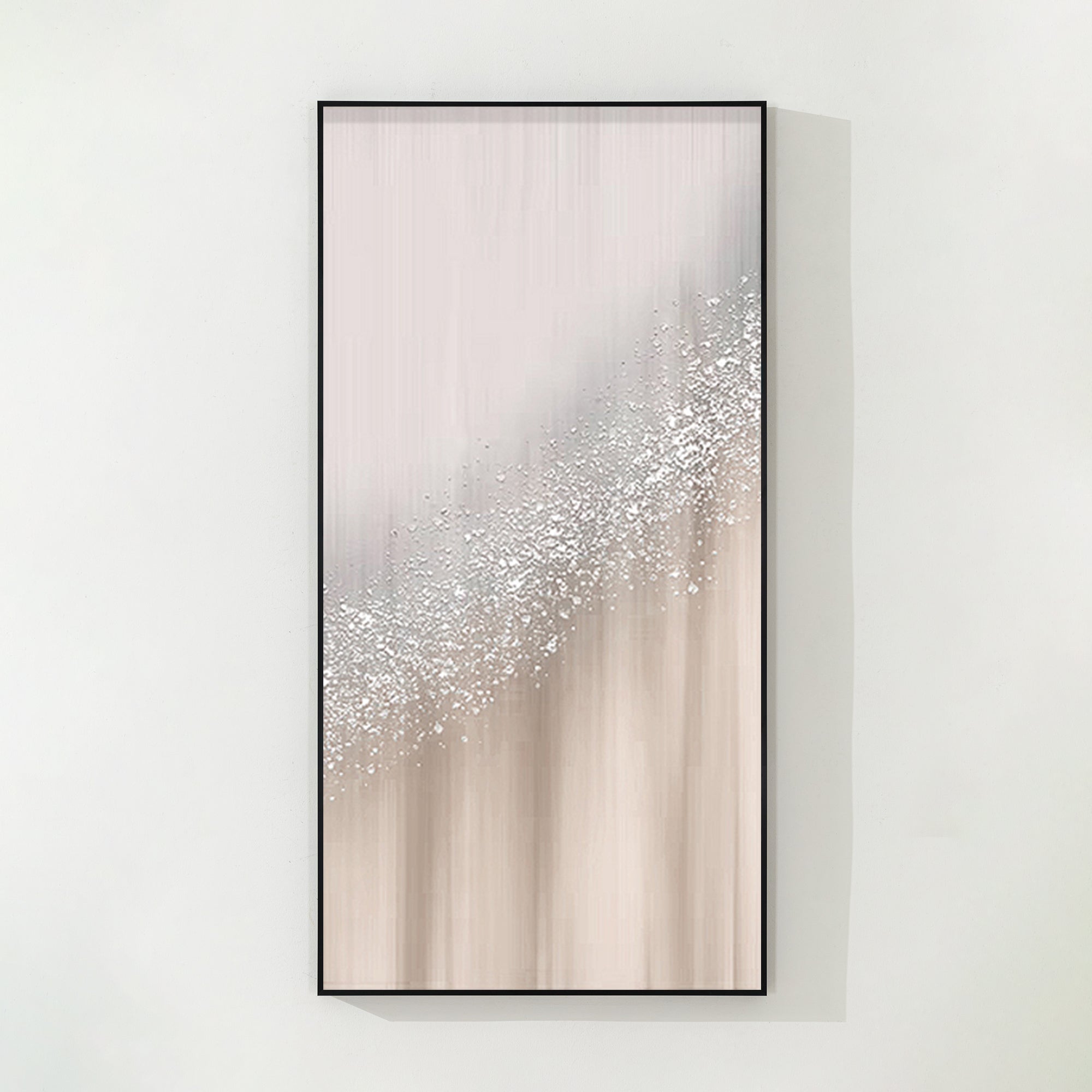 Modern pink silver wall art with metallic accents
