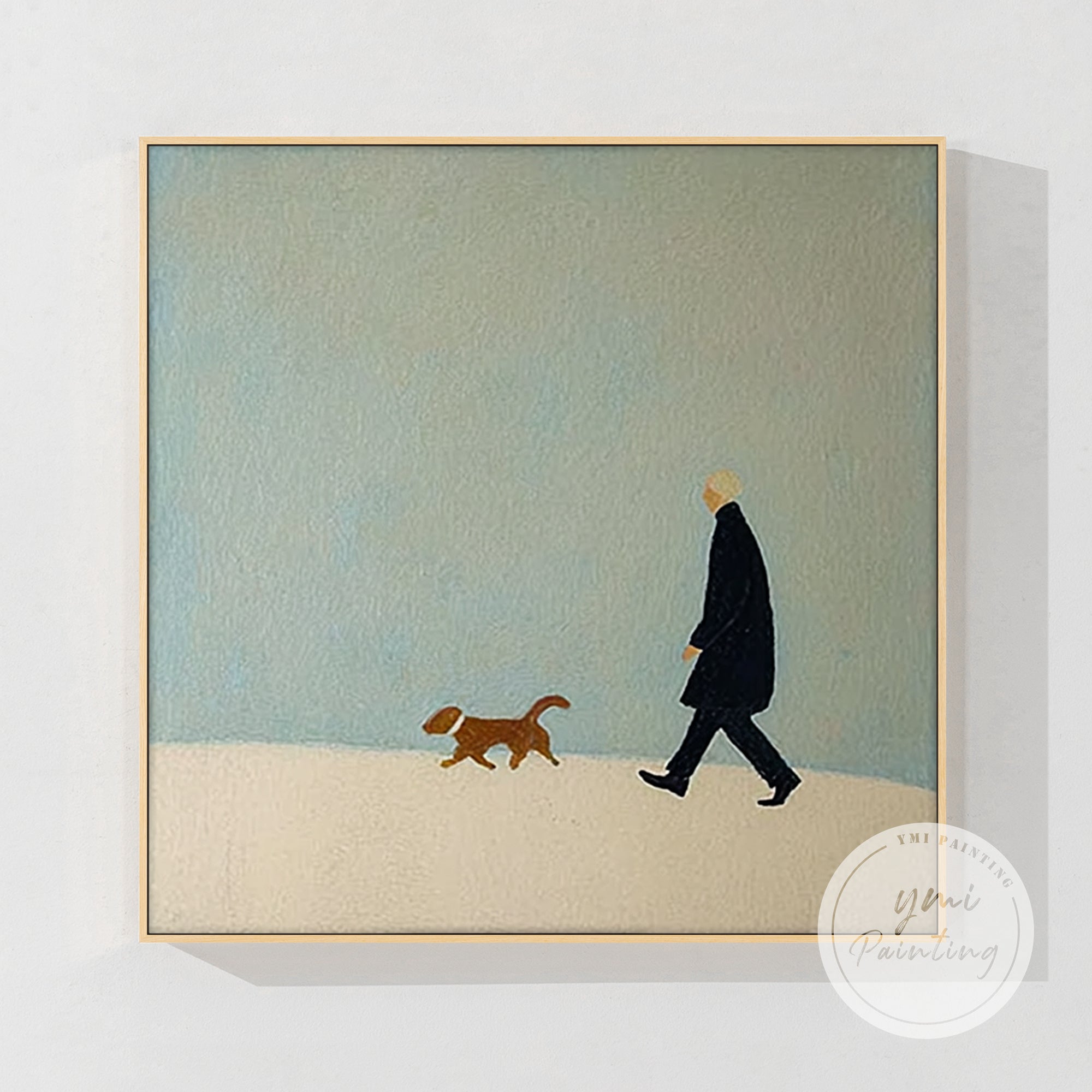 Calm neutral-toned wall art in a bedroom setting.