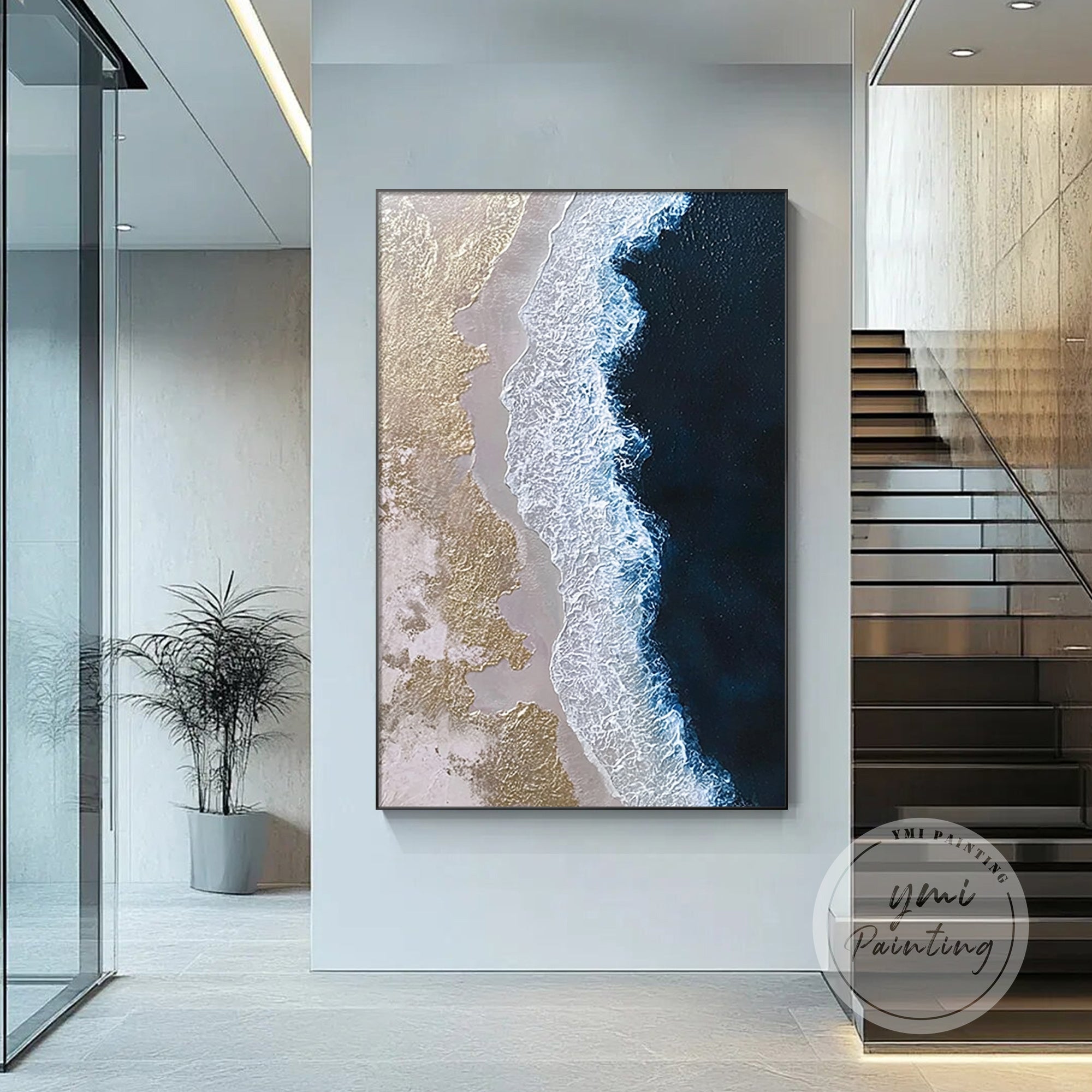 ocean aerial view wall art coastal design
