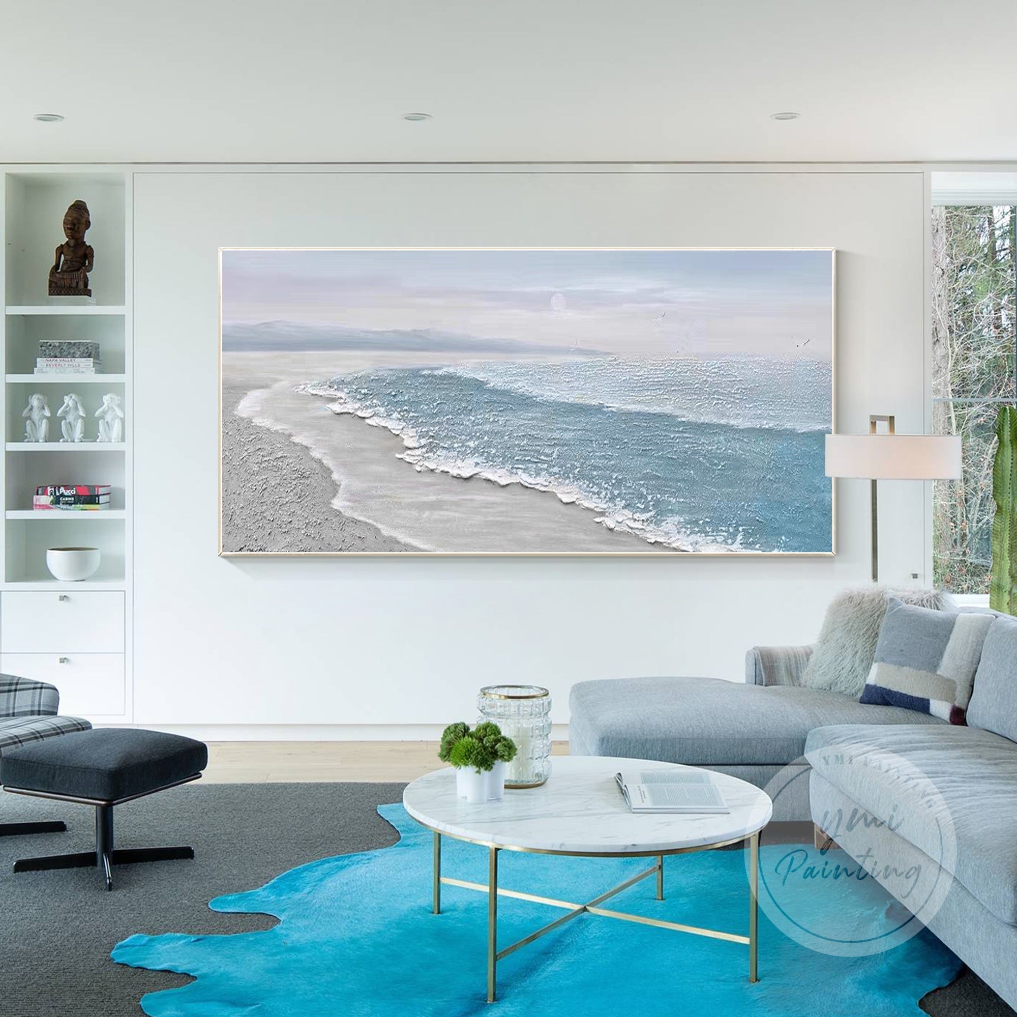 Tranquil Beach Painting, 3D Ocean Wall Decor