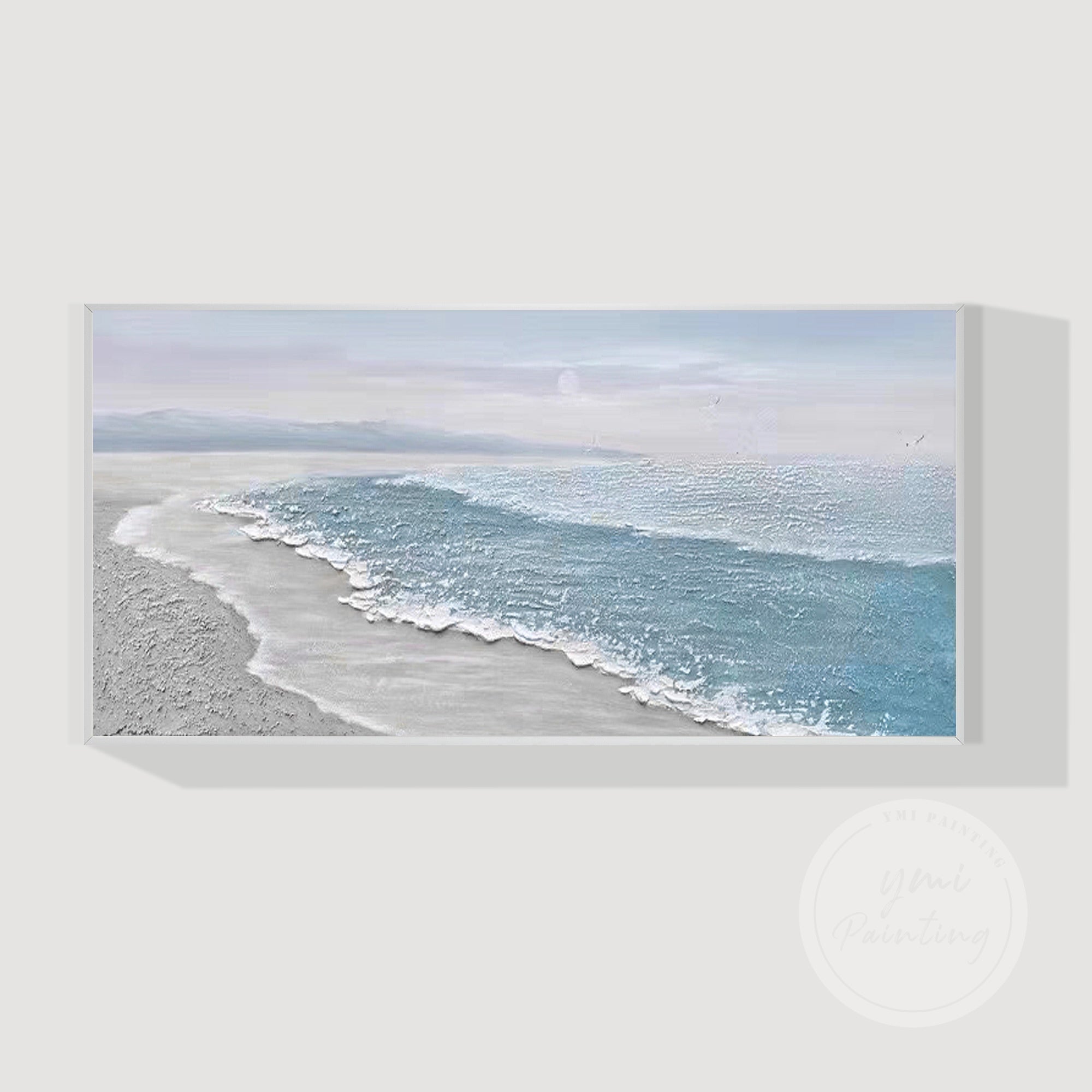 Tranquil Ocean Horizon in silver frame