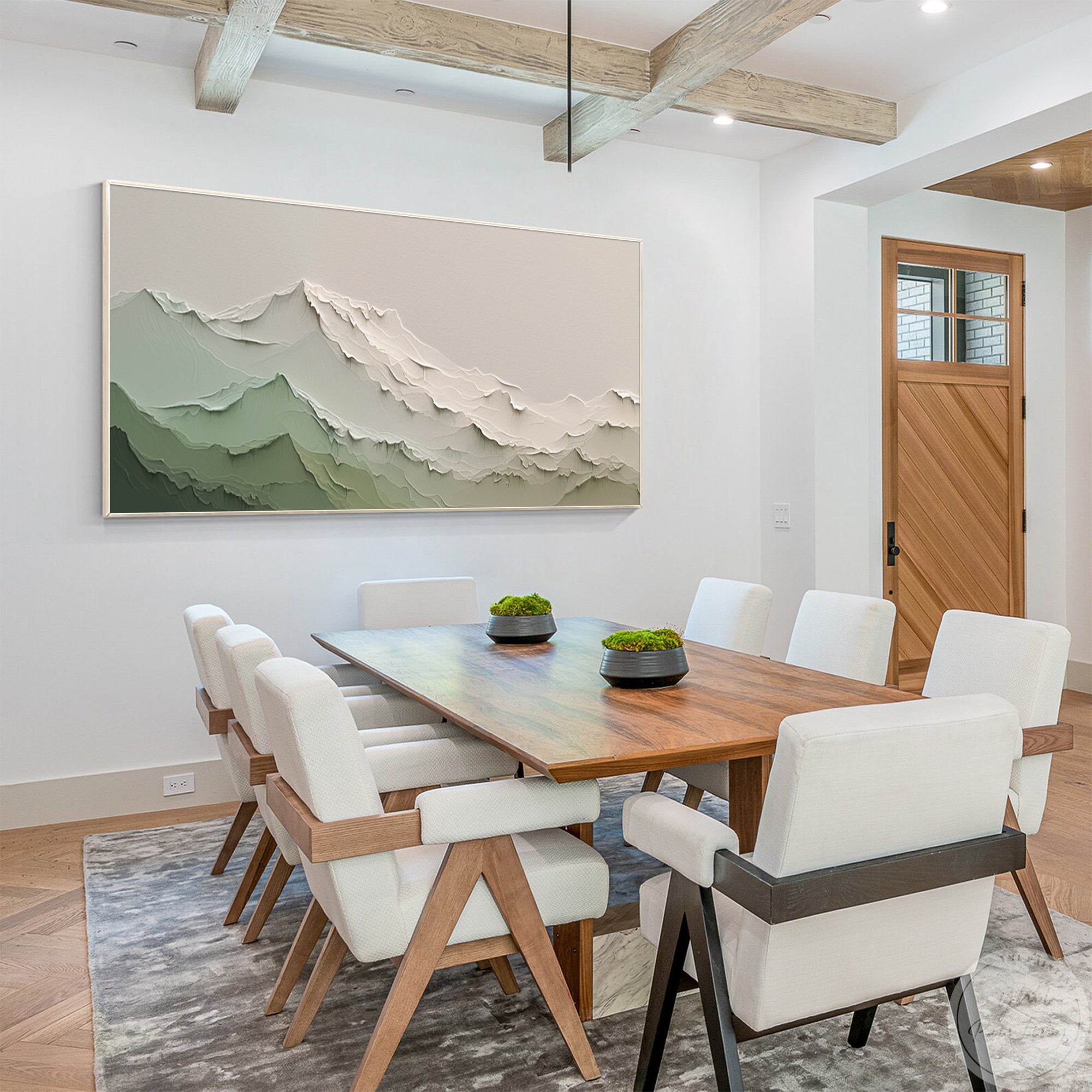 With its natural gradient tones, this abstract mountain range wall art making it an ideal piece for calming home decor.