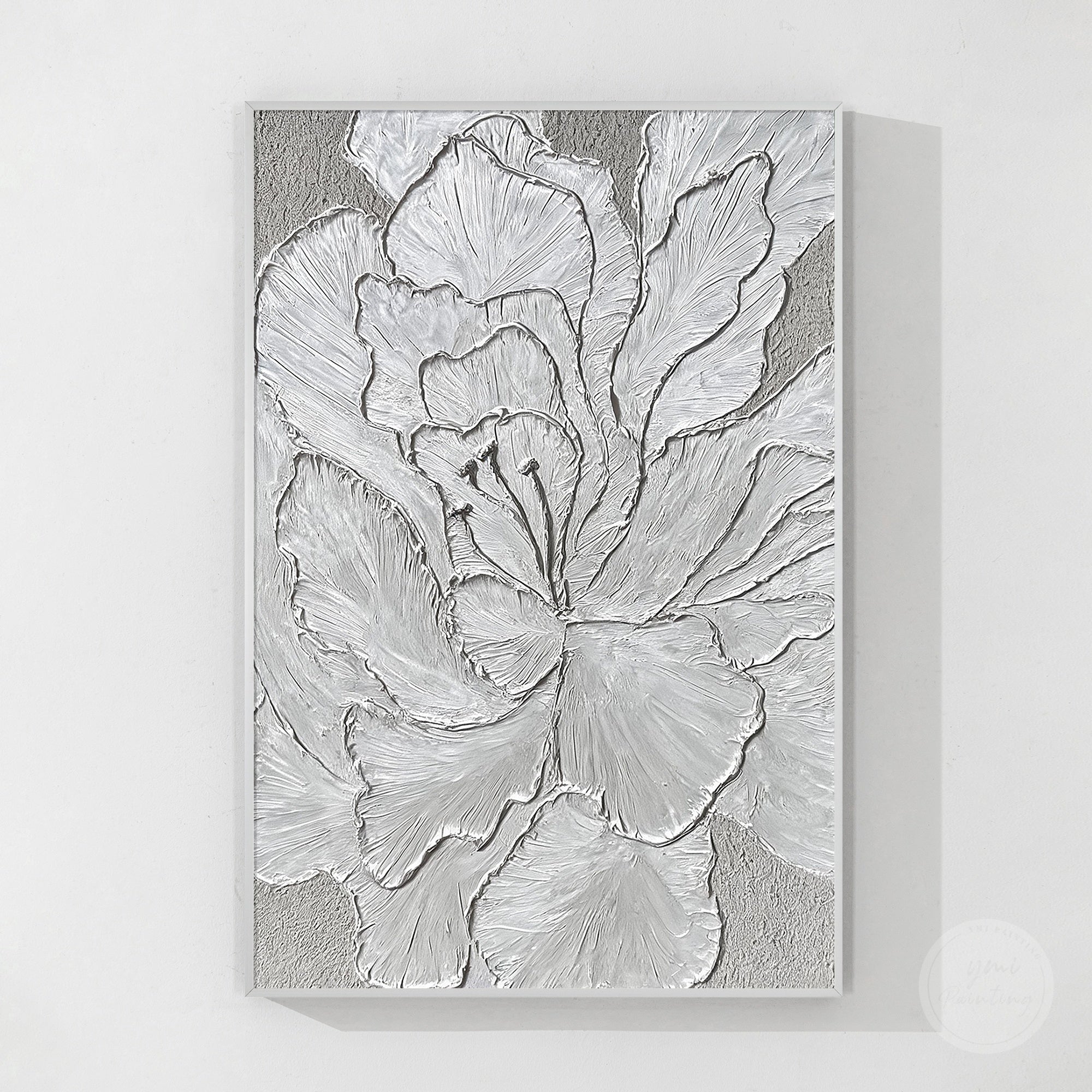 Contemporary metallic floral wall sculpture artwork