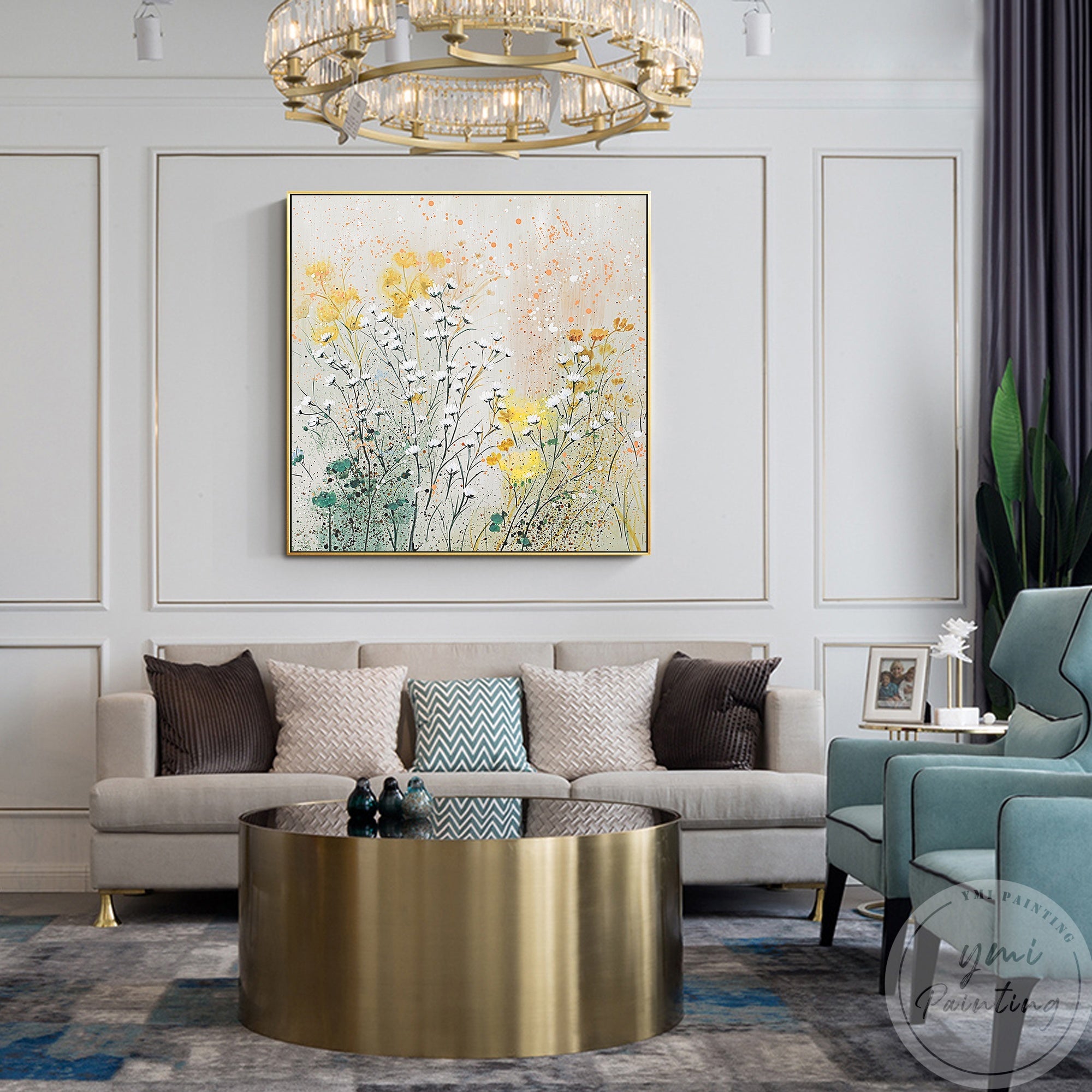 This abstract wildflower wall art with pastel hues evokes serenity, making it the perfect addition to seeking a calming, fresh atmosphere.