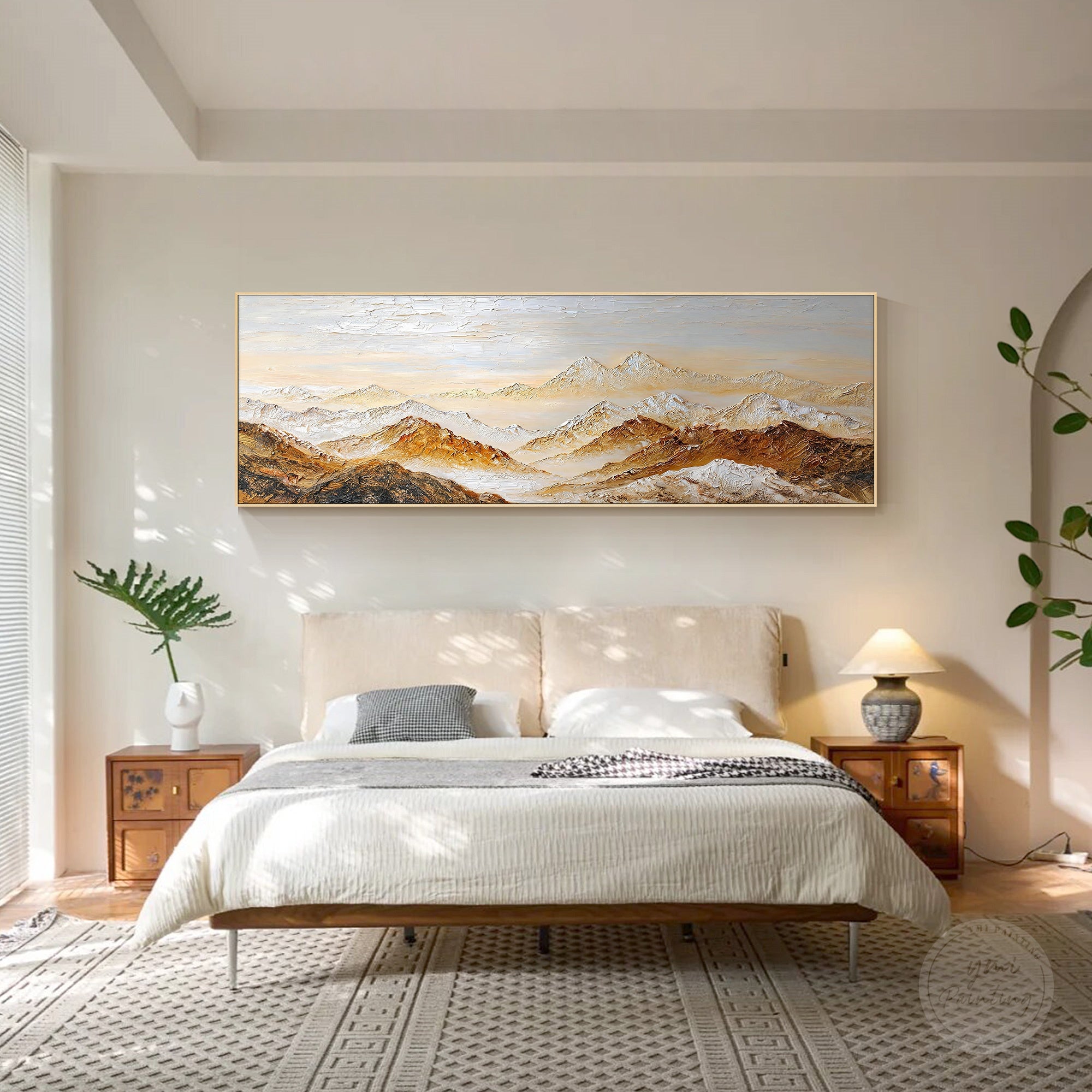 Modern mountain range canvas painting artwork