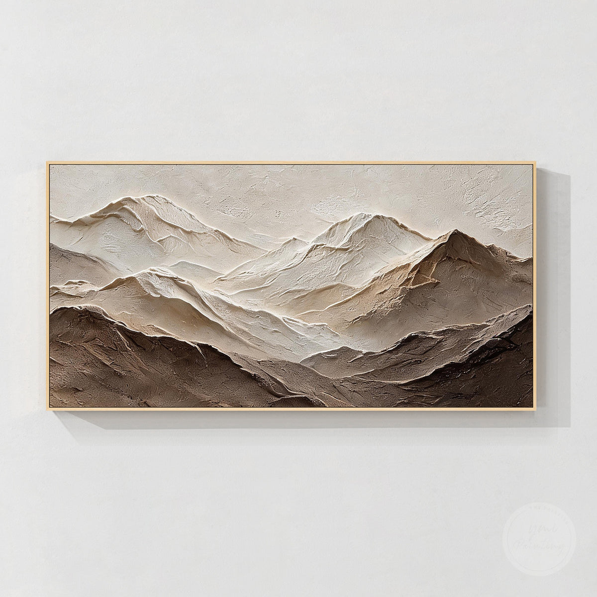 Wabi Sabi inspired abstract mountain artwork in earthy neutral colors