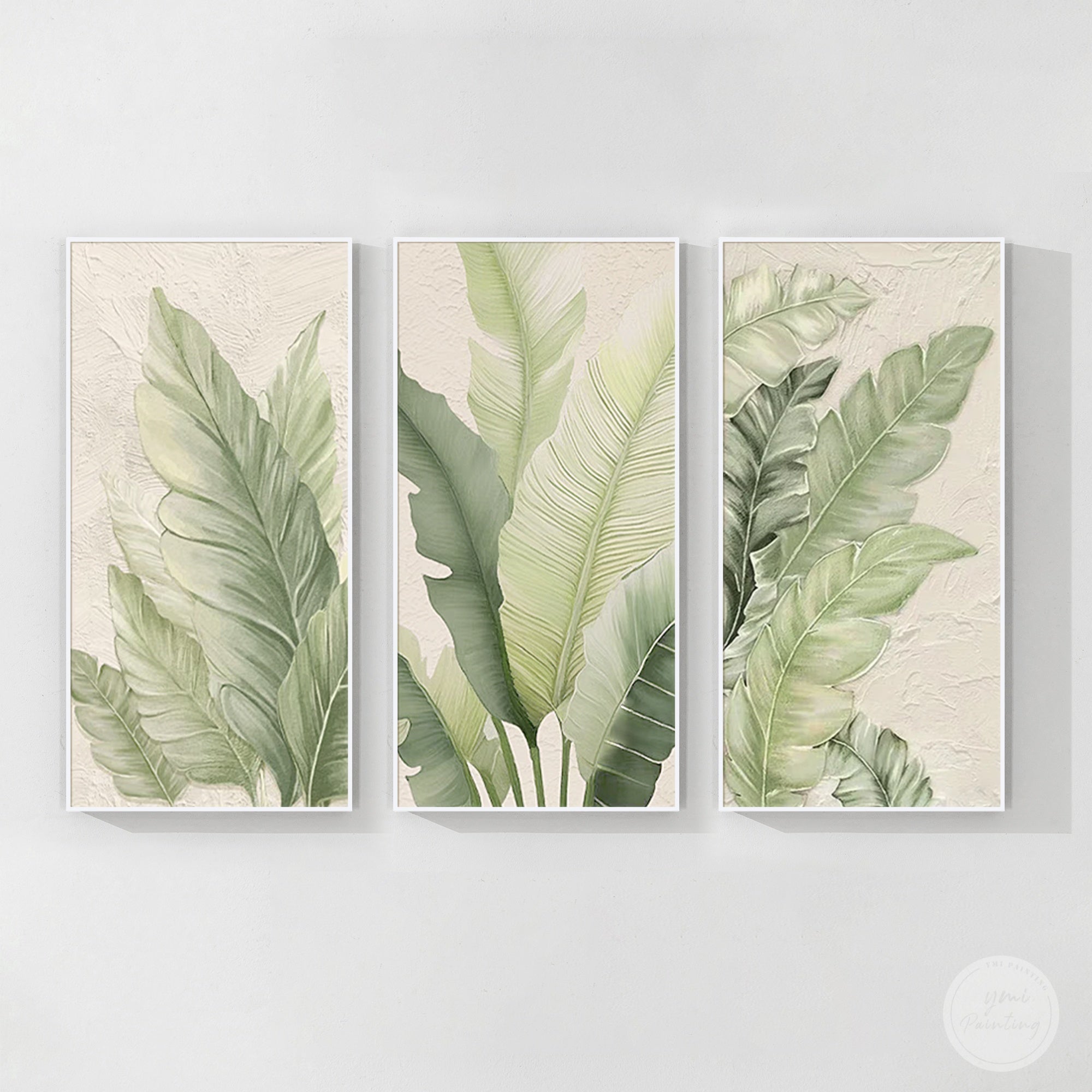 Tropical Leaf Print Set of 3 Botanical Wall Art for Living Room 5